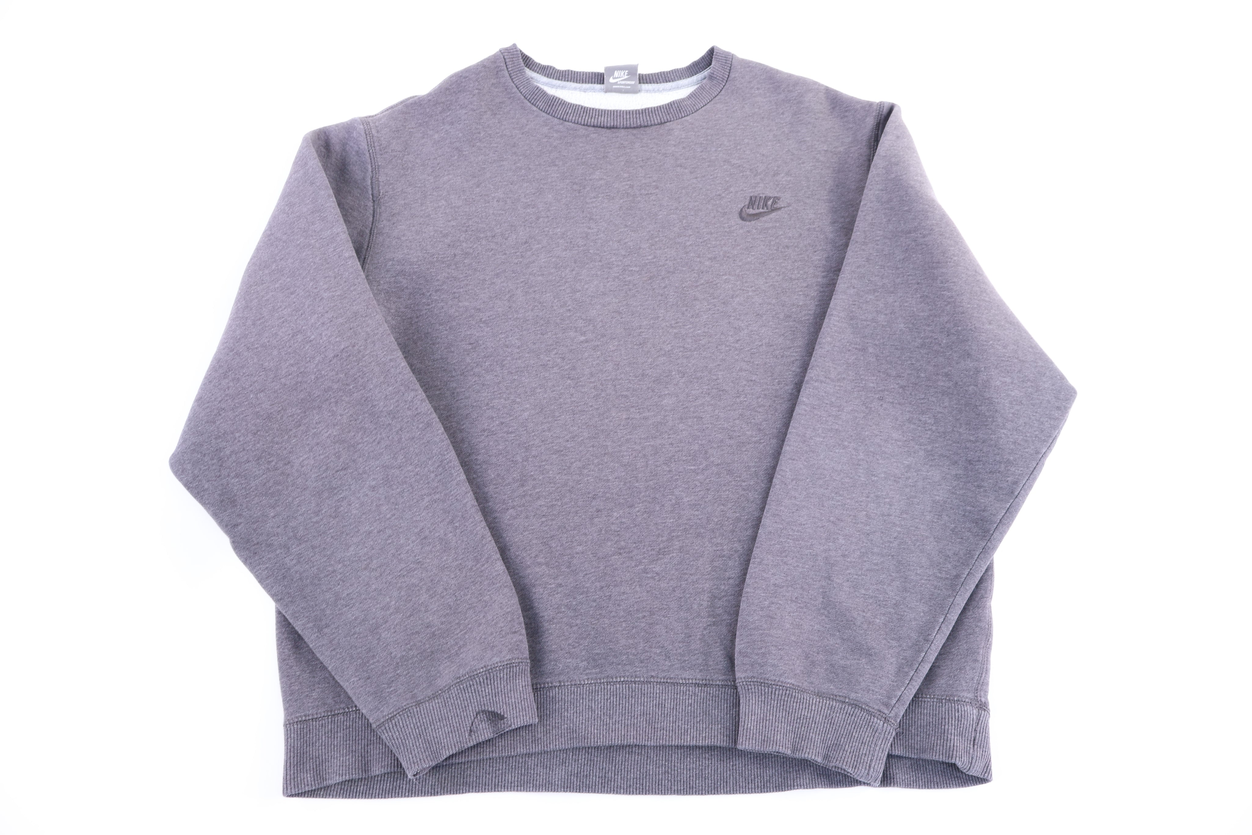 Vintage Nike Embroidered Logo Grey Blank Sweatshirt
