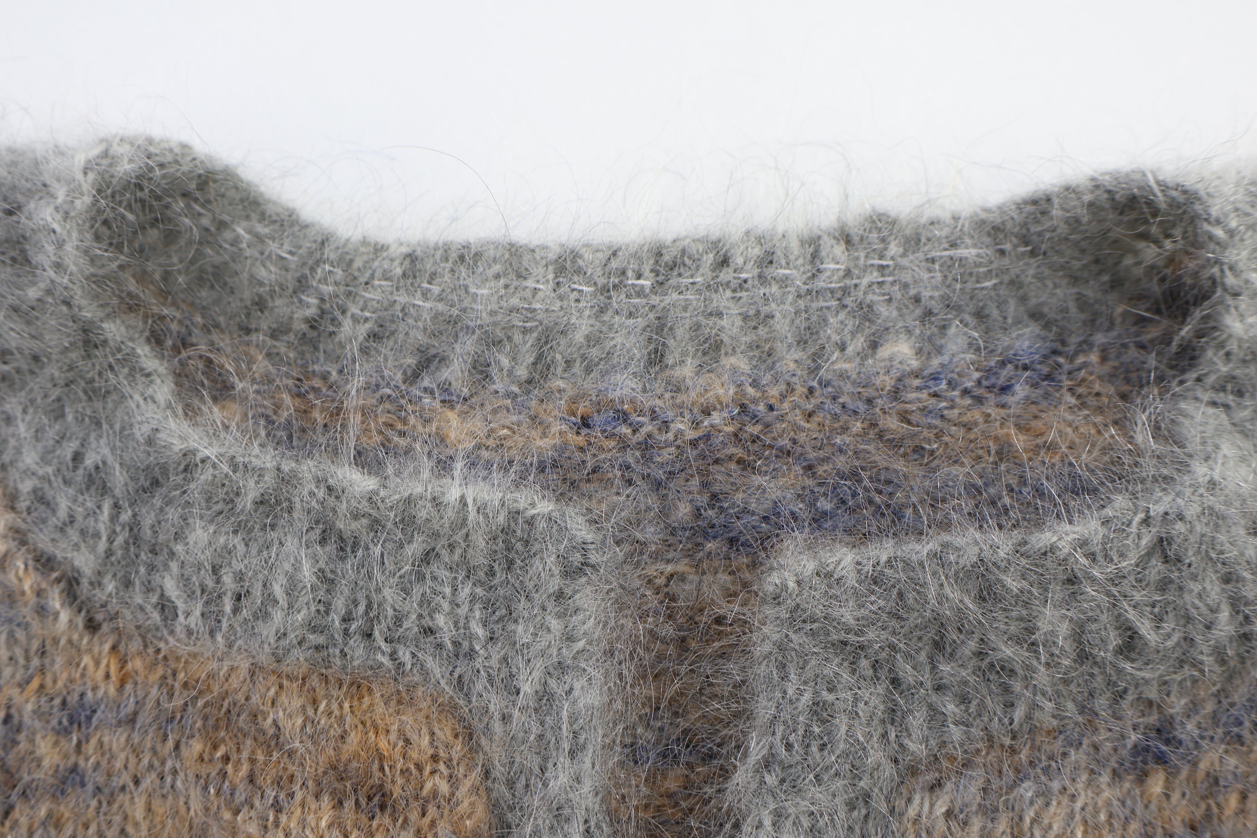 vintage Grey, Gold & Blue Mohair Cardigan Sweater