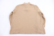 Polo Ralph Lauren Embroidered Logo Tan Quarter Zip Sweater