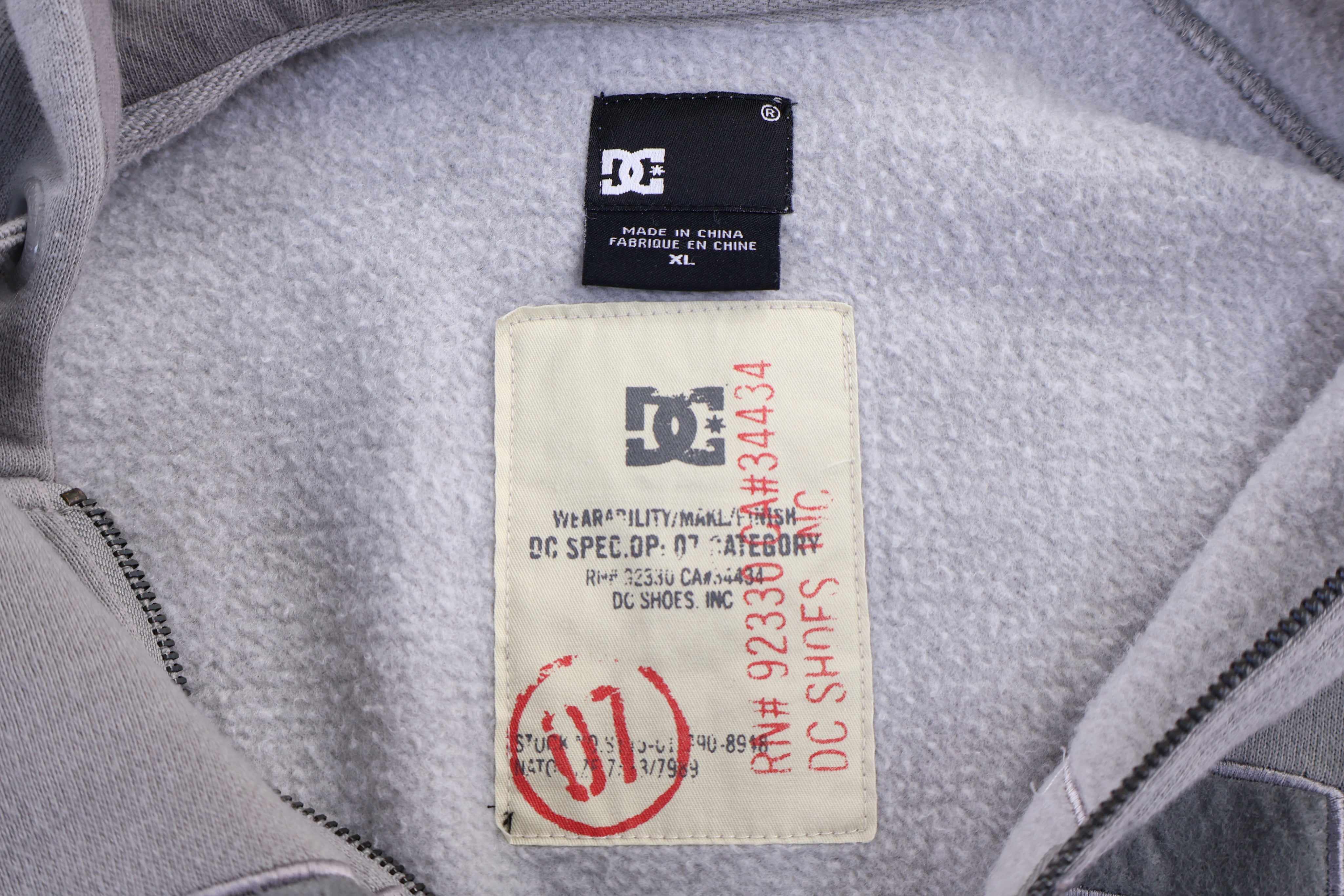 Vintage DC Shoes Grey Full Zip Hoodie
