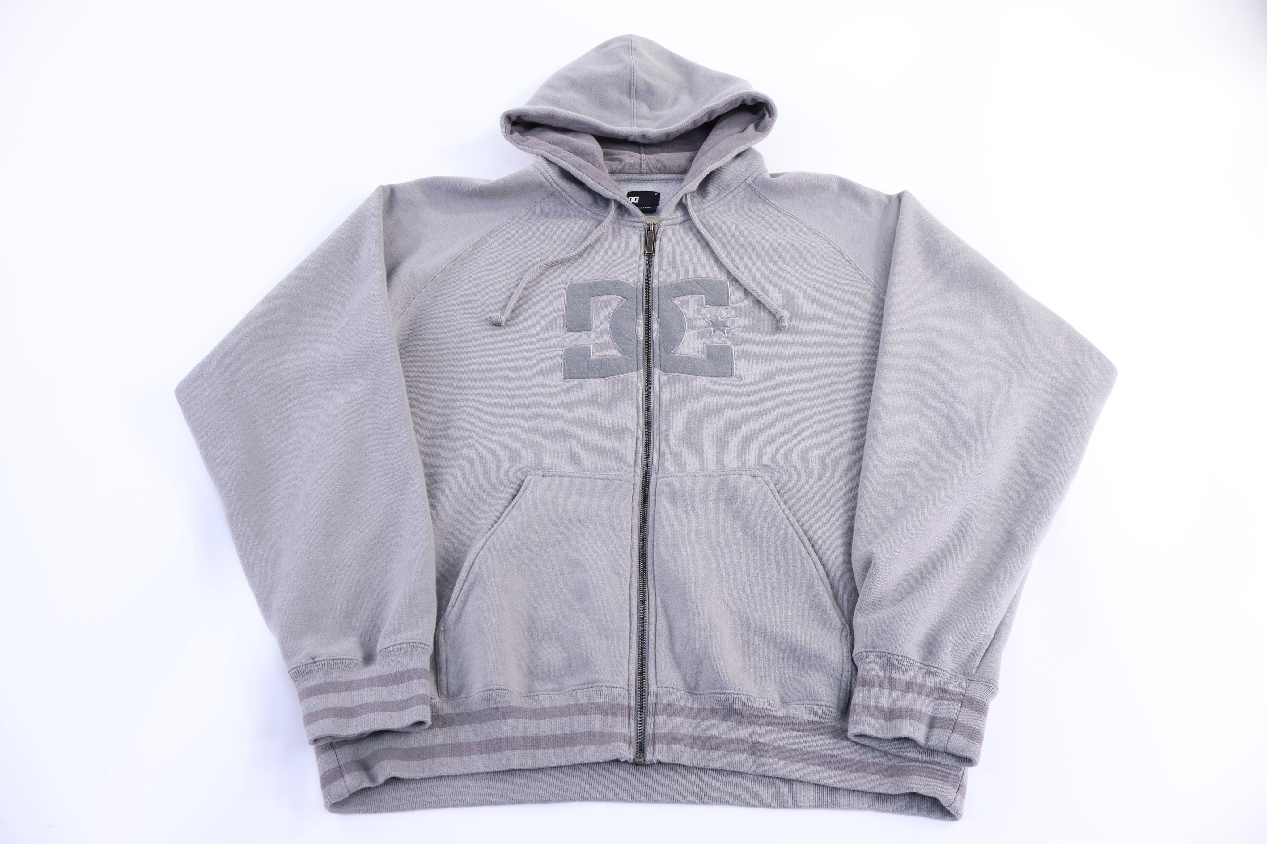 Vintage DC Shoes Grey Full Zip Hoodie