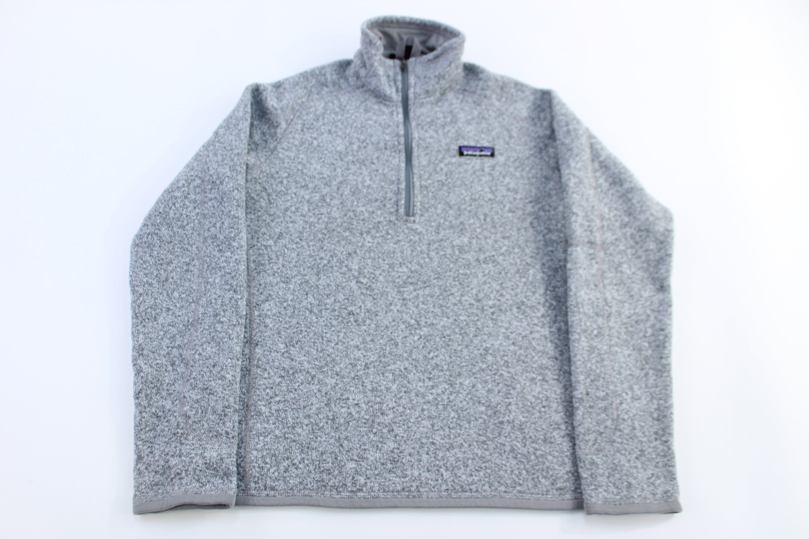 Patagonia Logo Patch Grey Quarter Zip Sweater
