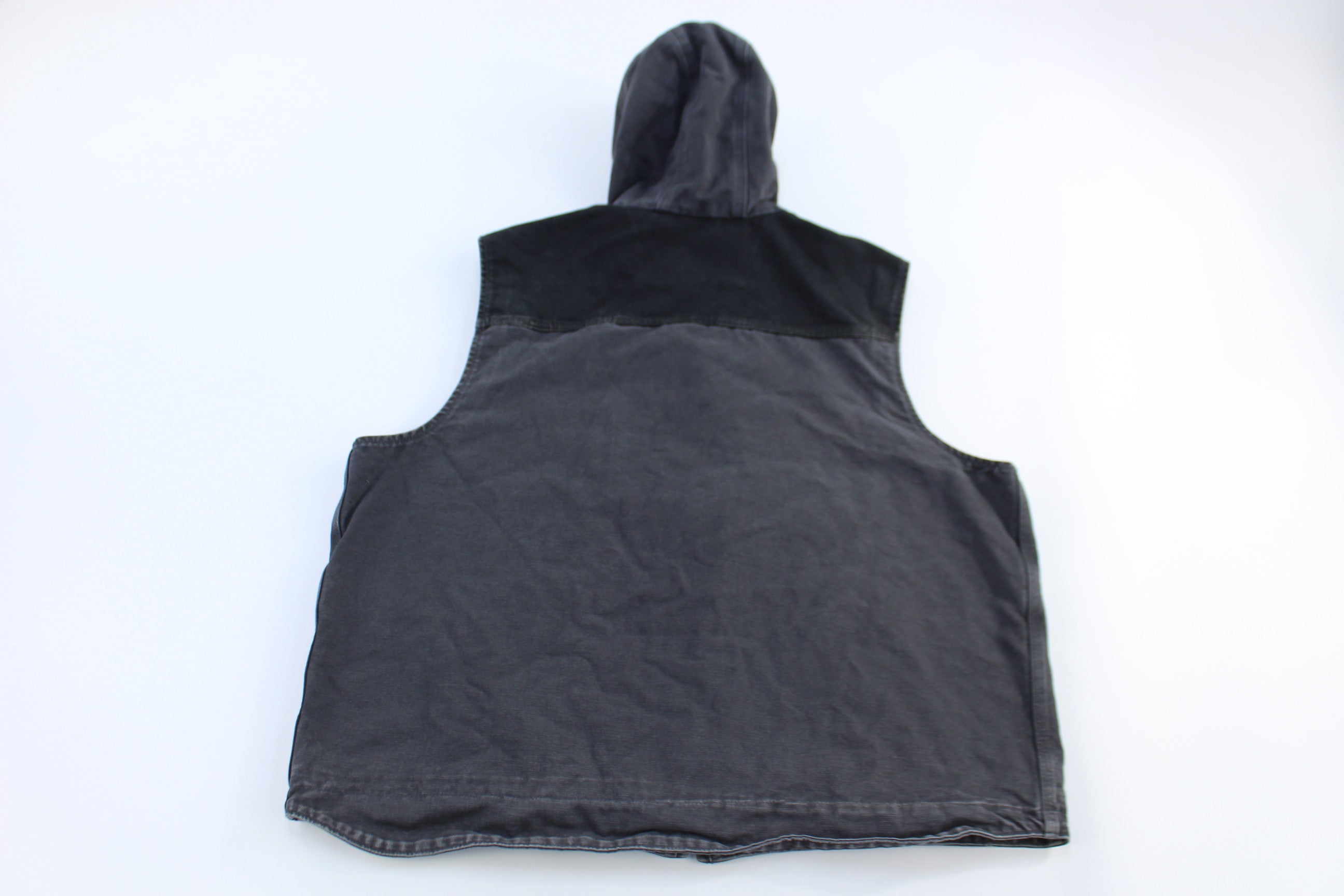 Carhartt Logo Patch Grey Full Zip Hooded Vest