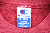 90's Champion Embroidered Logo Red Sweatshirt