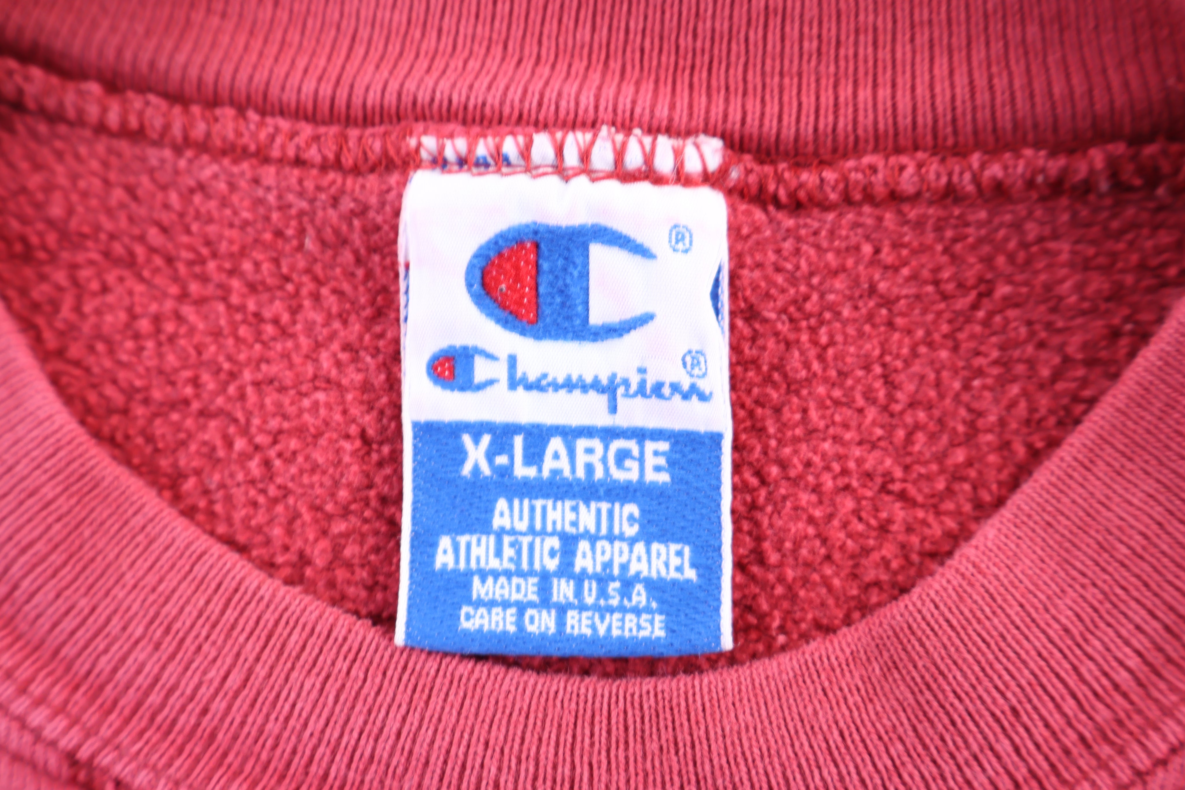 90's Champion Embroidered Logo Red Sweatshirt