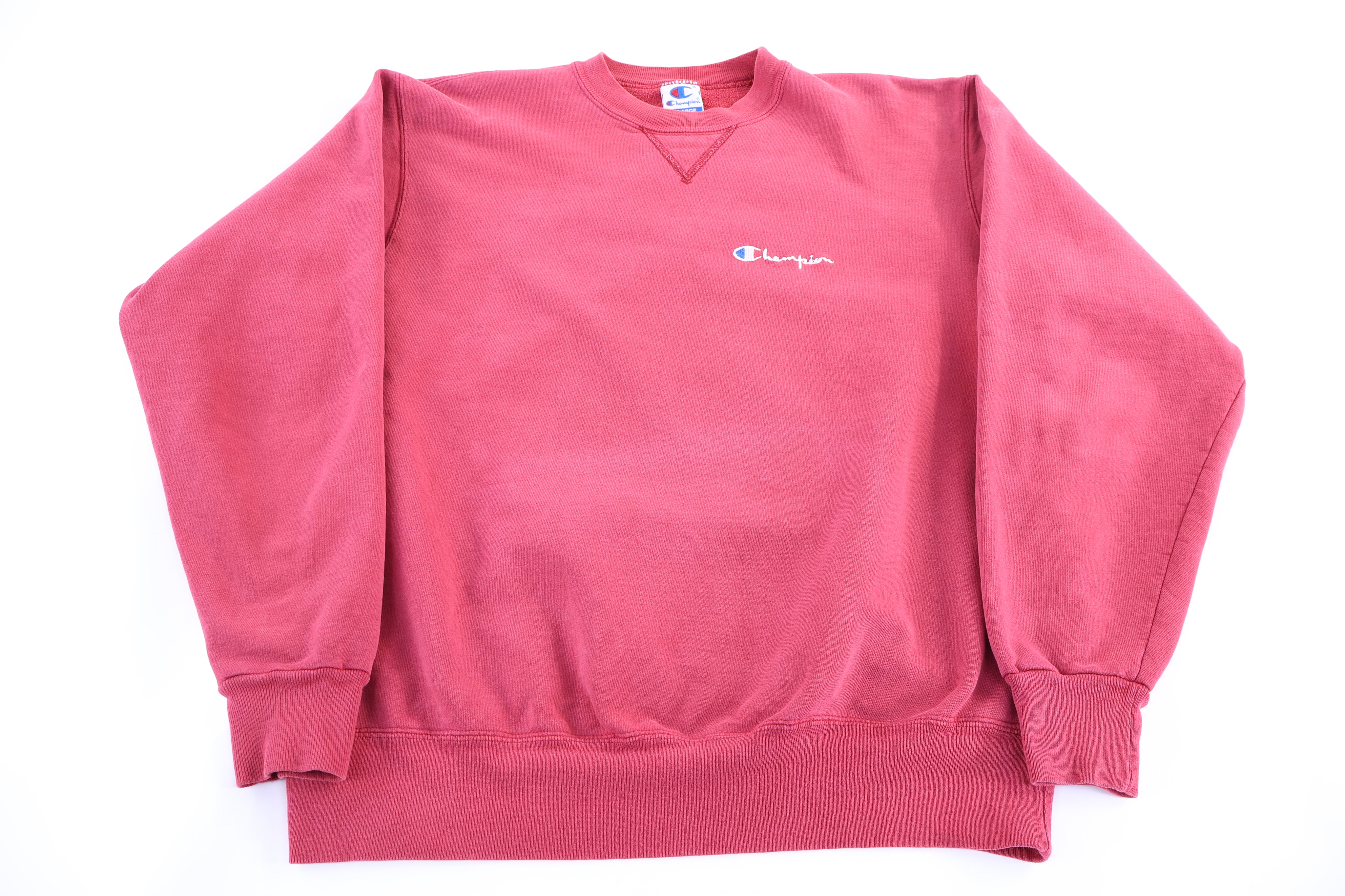 90's Champion Embroidered Logo Red Sweatshirt