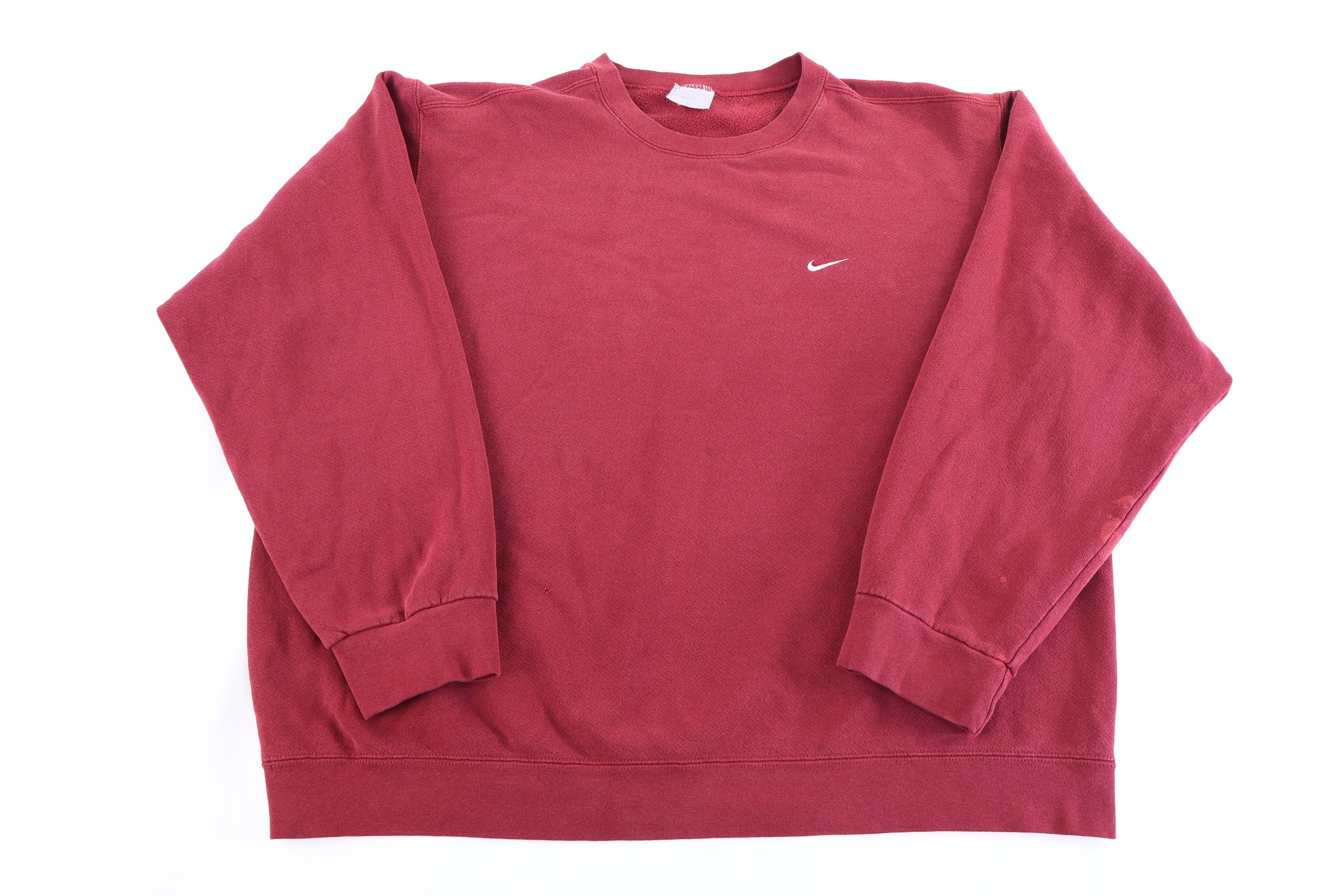 Vintage Nike Embroidered Logo Red Blank Sweatshirt