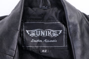 90's Unki Black Full Zip Leather Jacket