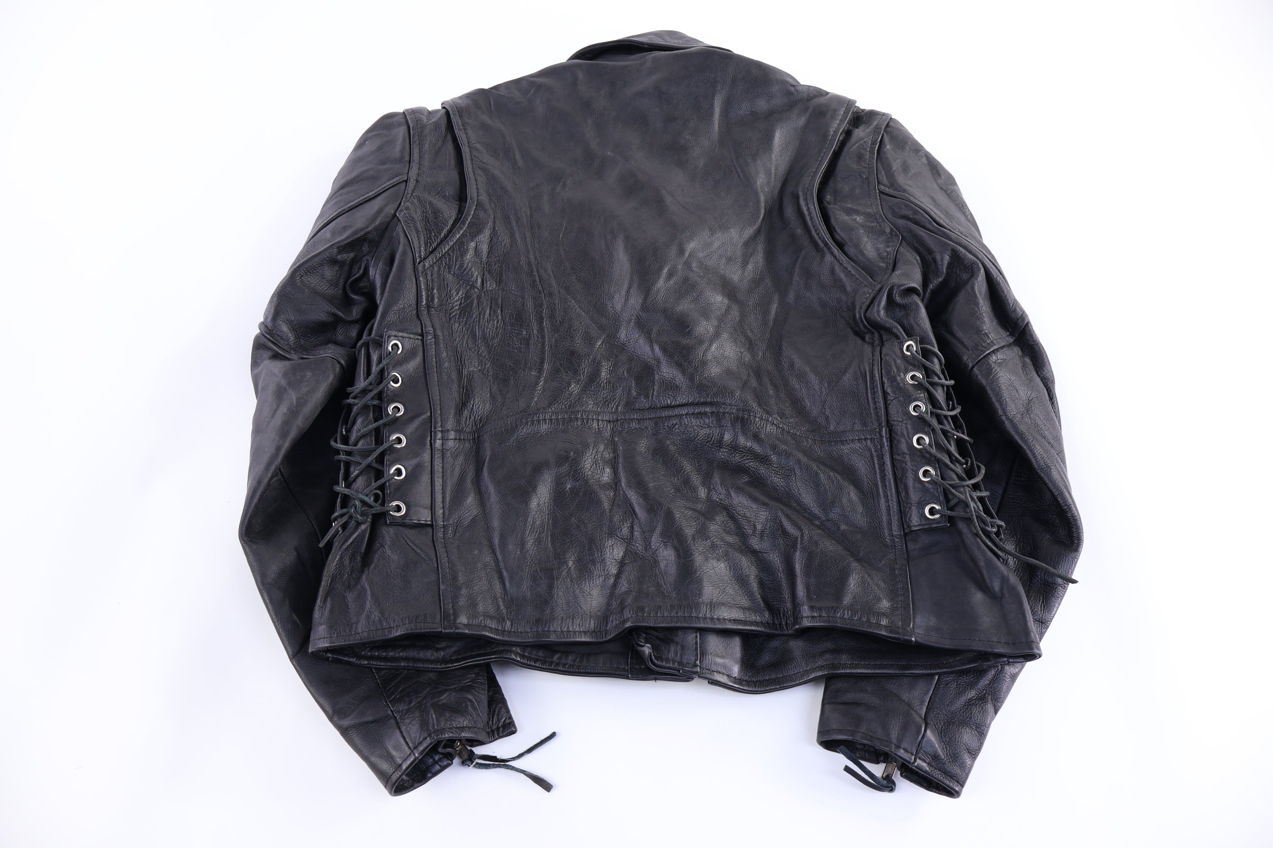 90's Unki Black Full Zip Leather Jacket