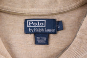 Polo by Ralph Lauren Embroidered Logo Tan Quarter Zip Sweater
