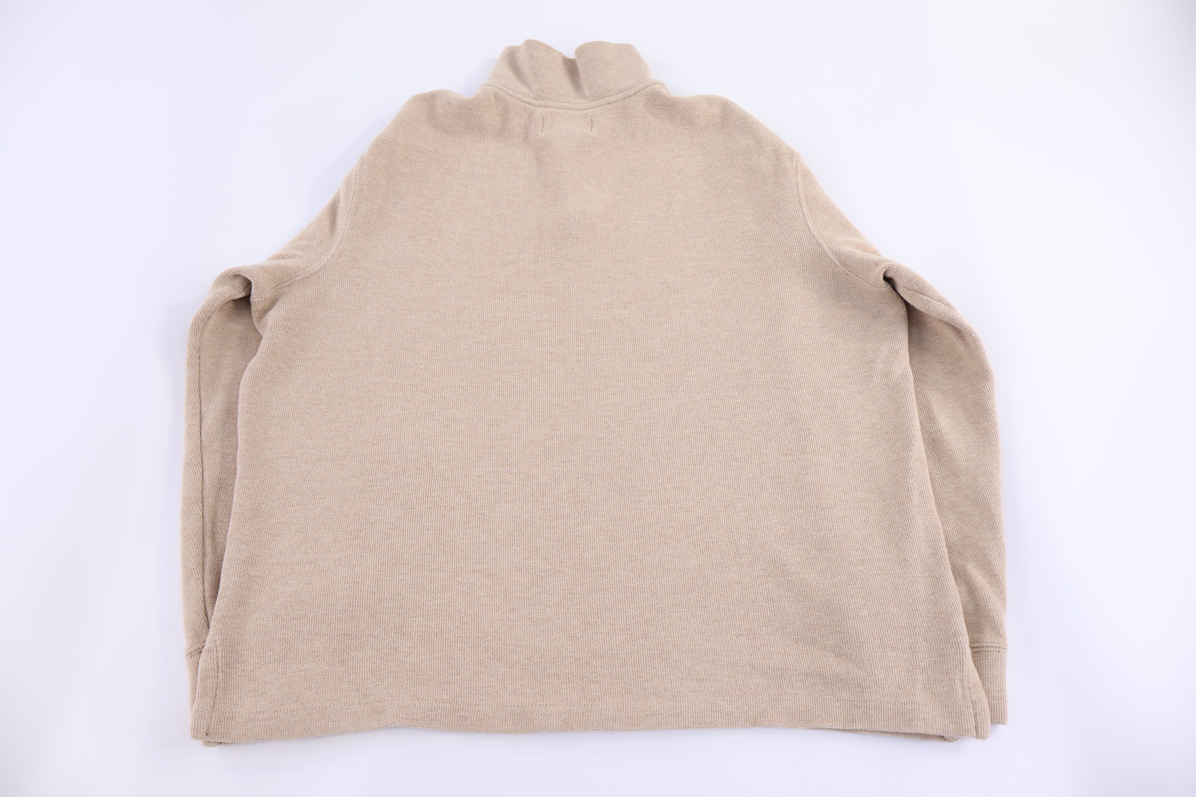 Polo by Ralph Lauren Embroidered Logo Tan Quarter Zip Sweater