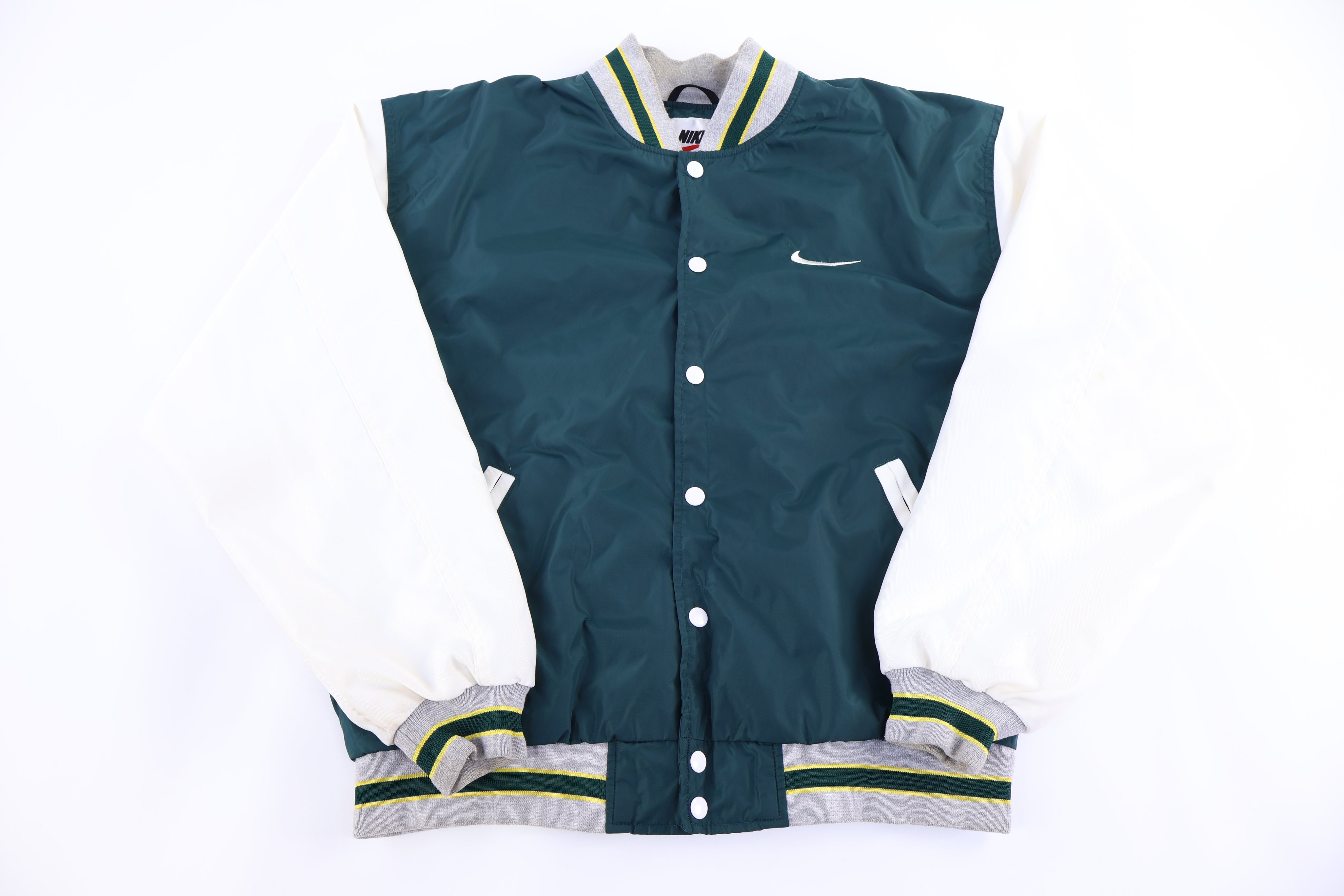 90's Nike Embroidered Logo Multicolor Bomber Jacket