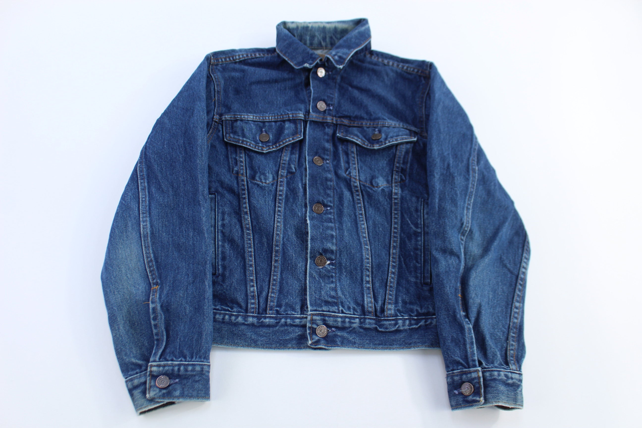 90's Plain Pockets Dark Wash Denim Jacket