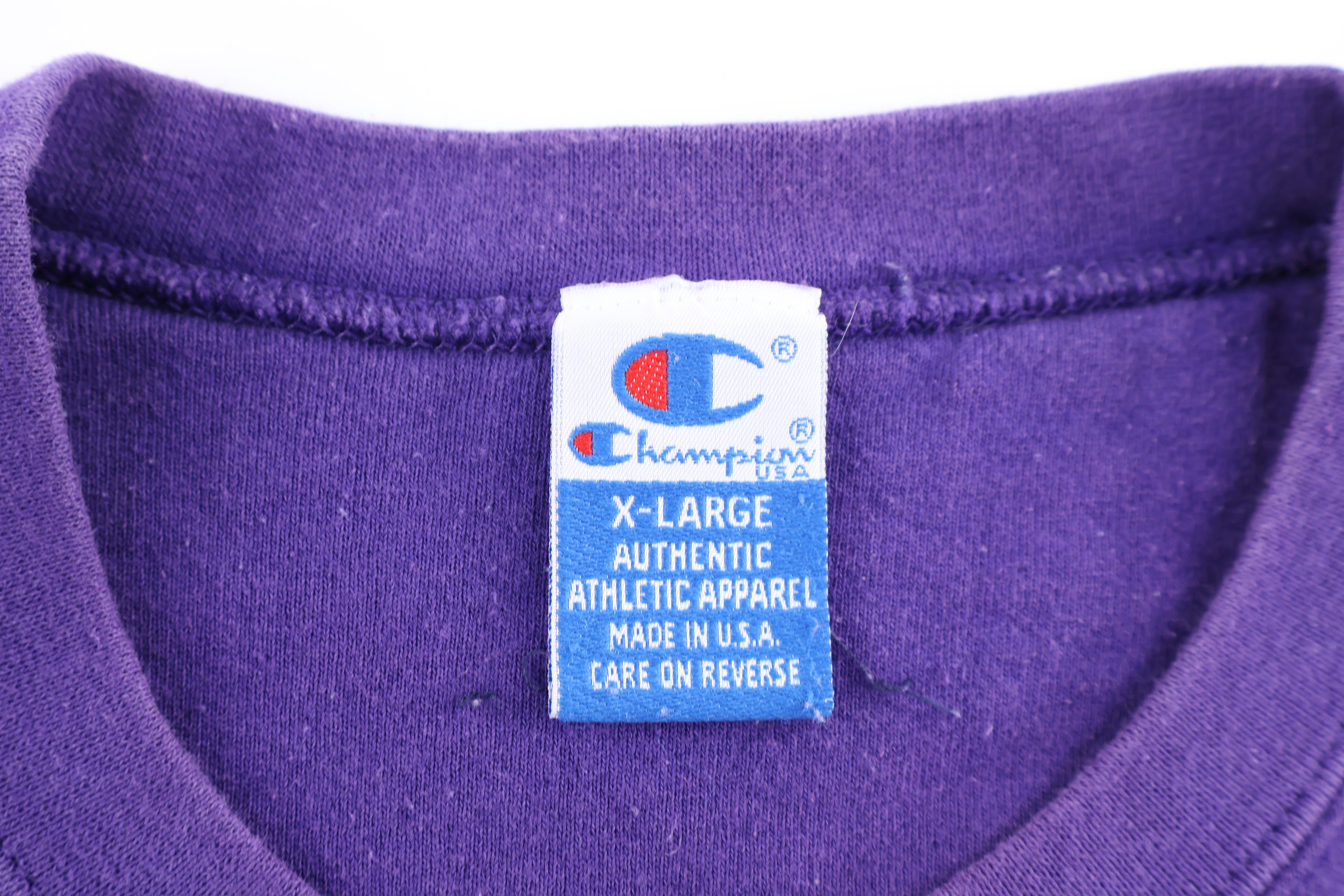 Vintage Champion Embroidered Logo Purple Sweatshirt