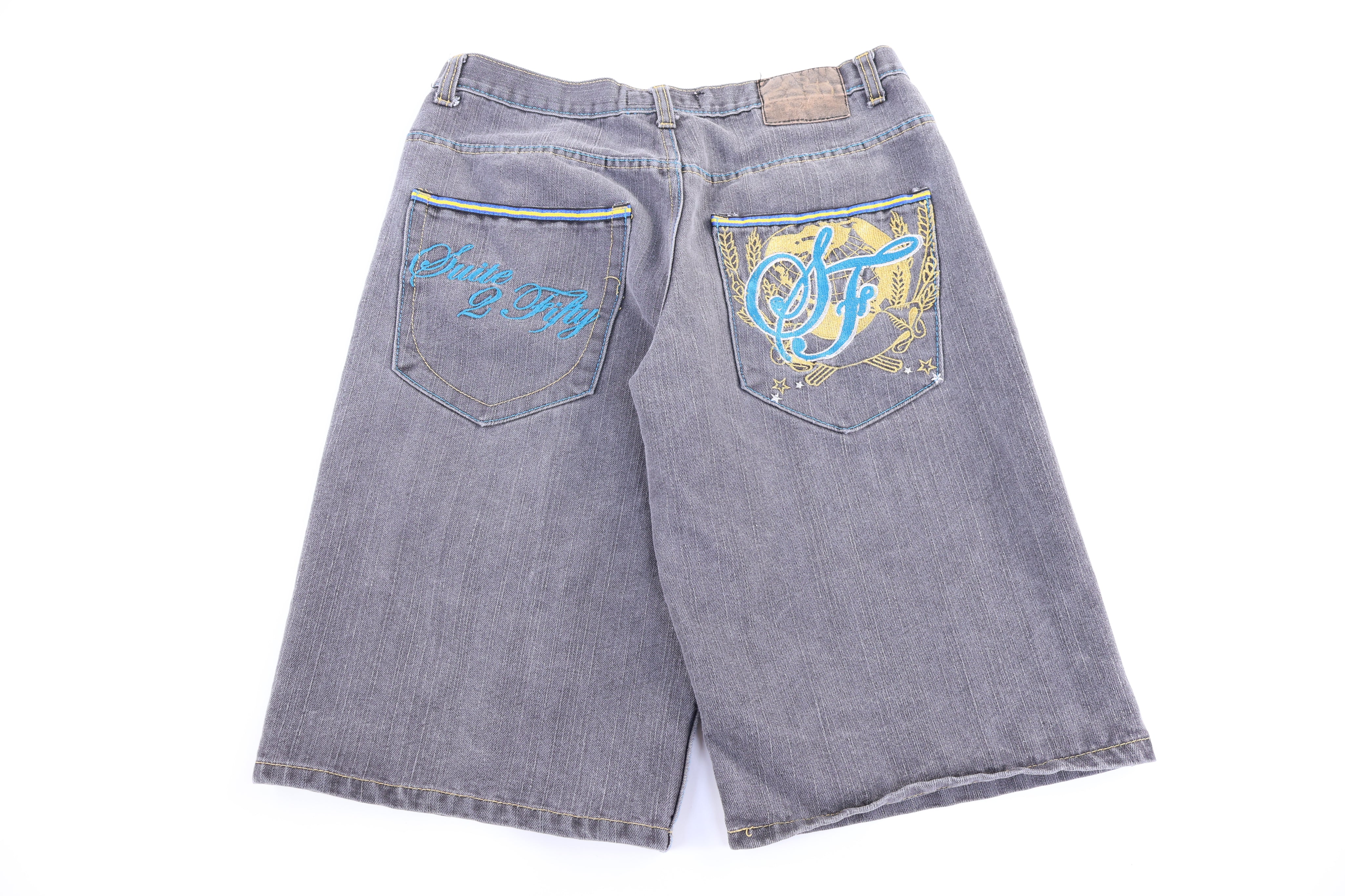 Y2K Suite 2 Fly Grey Denim Shorts