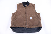 Carhartt Logo Patch Brown Full Zip Vest