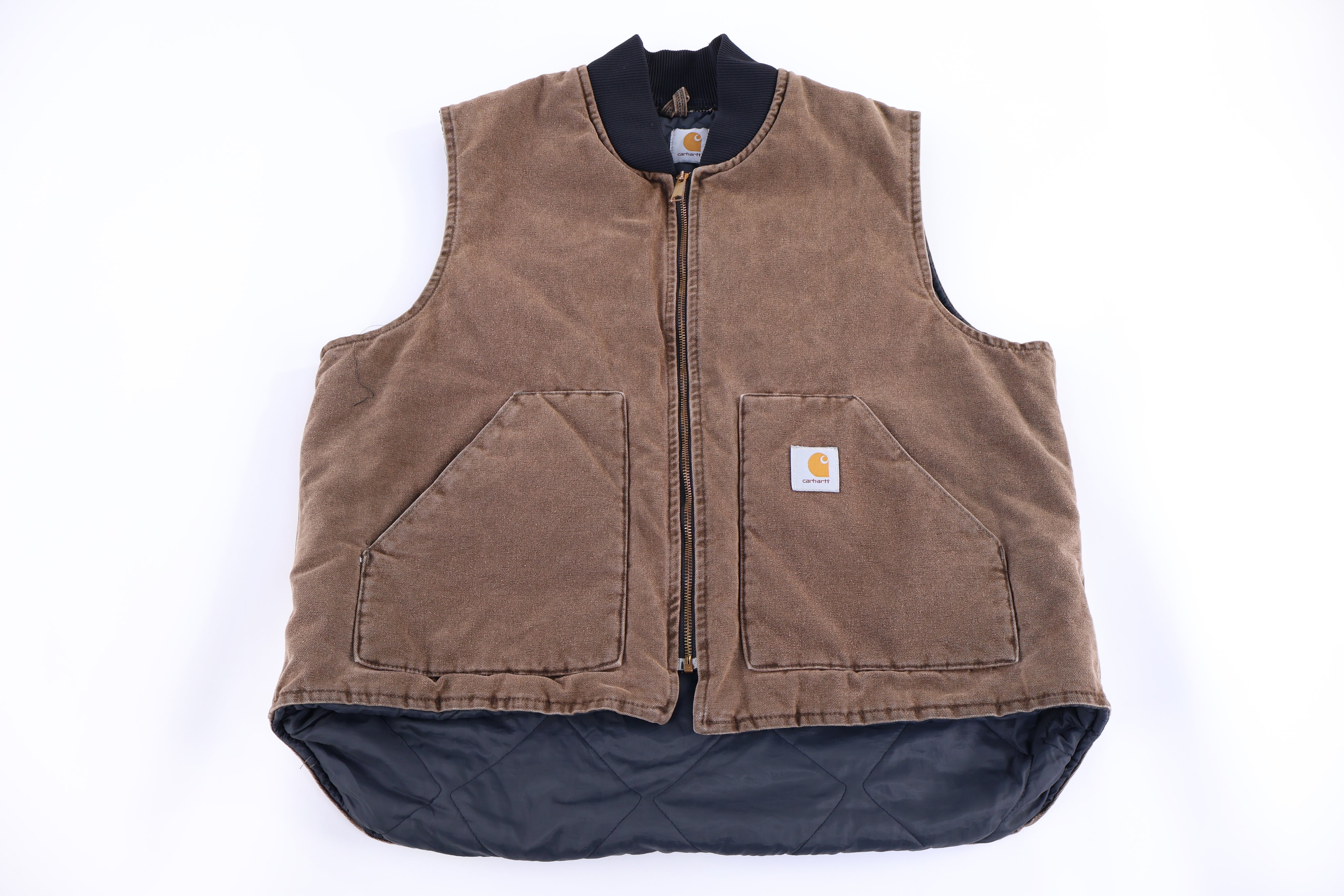 Carhartt Logo Patch Brown Full Zip Vest