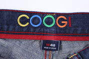 Coogi Embroidered Dark Wash Denim Shorts