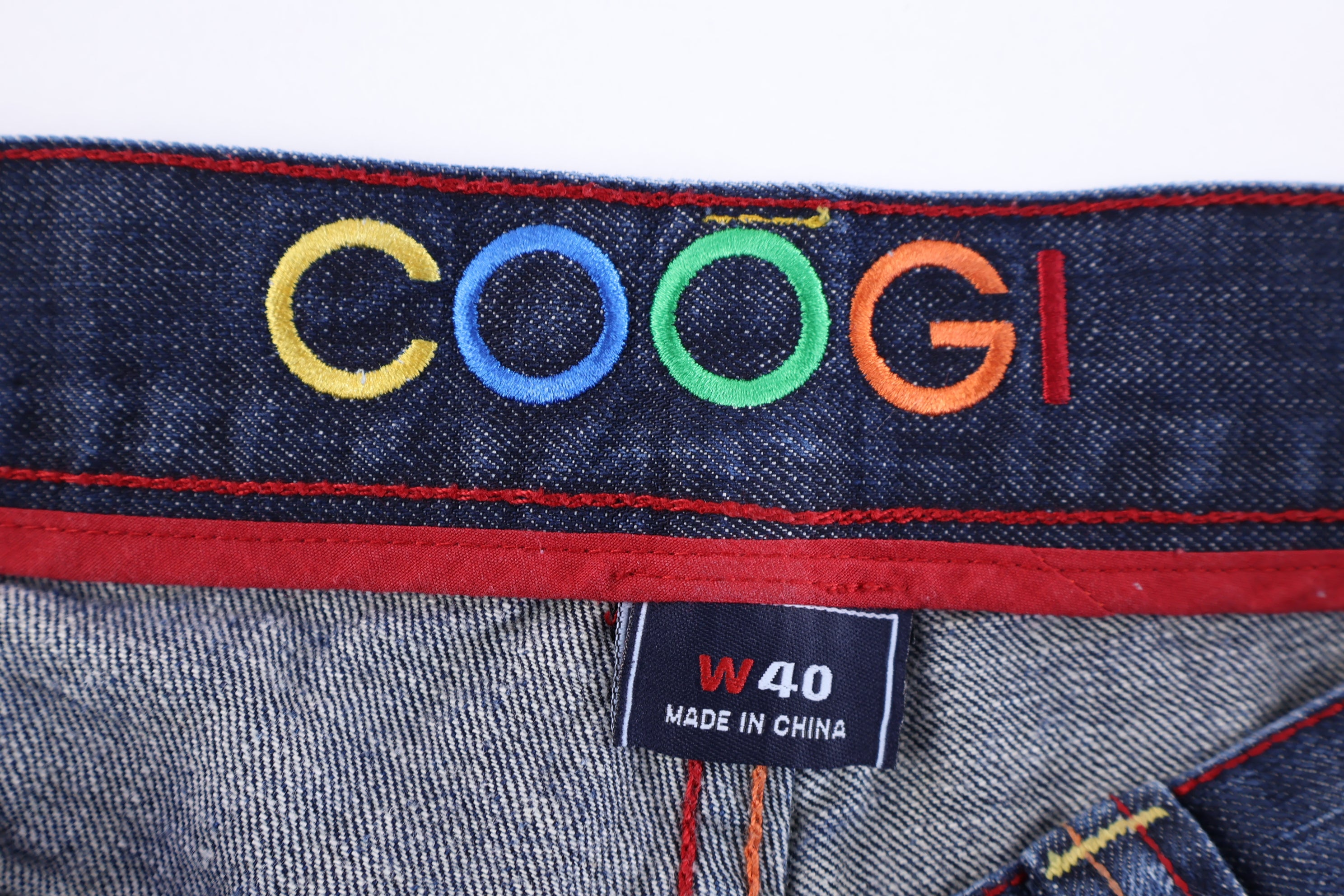 Coogi Embroidered Dark Wash Denim Shorts