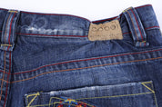 Coogi Embroidered Dark Wash Denim Shorts