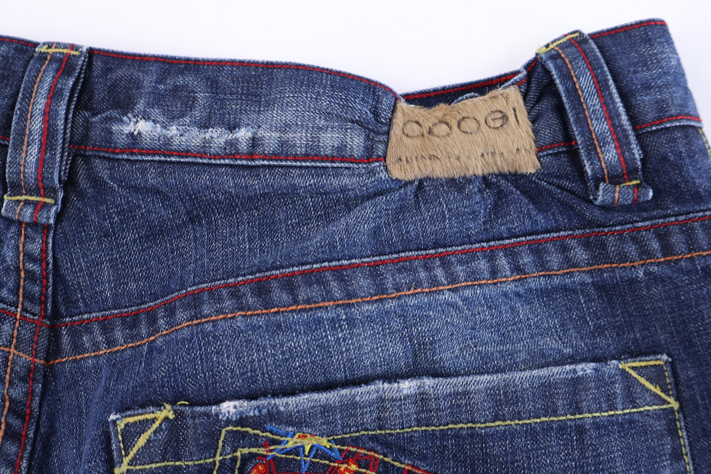 Coogi Embroidered Dark Wash Denim Shorts