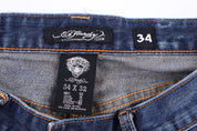 Ed Hardy Embroidered Denim Jeans