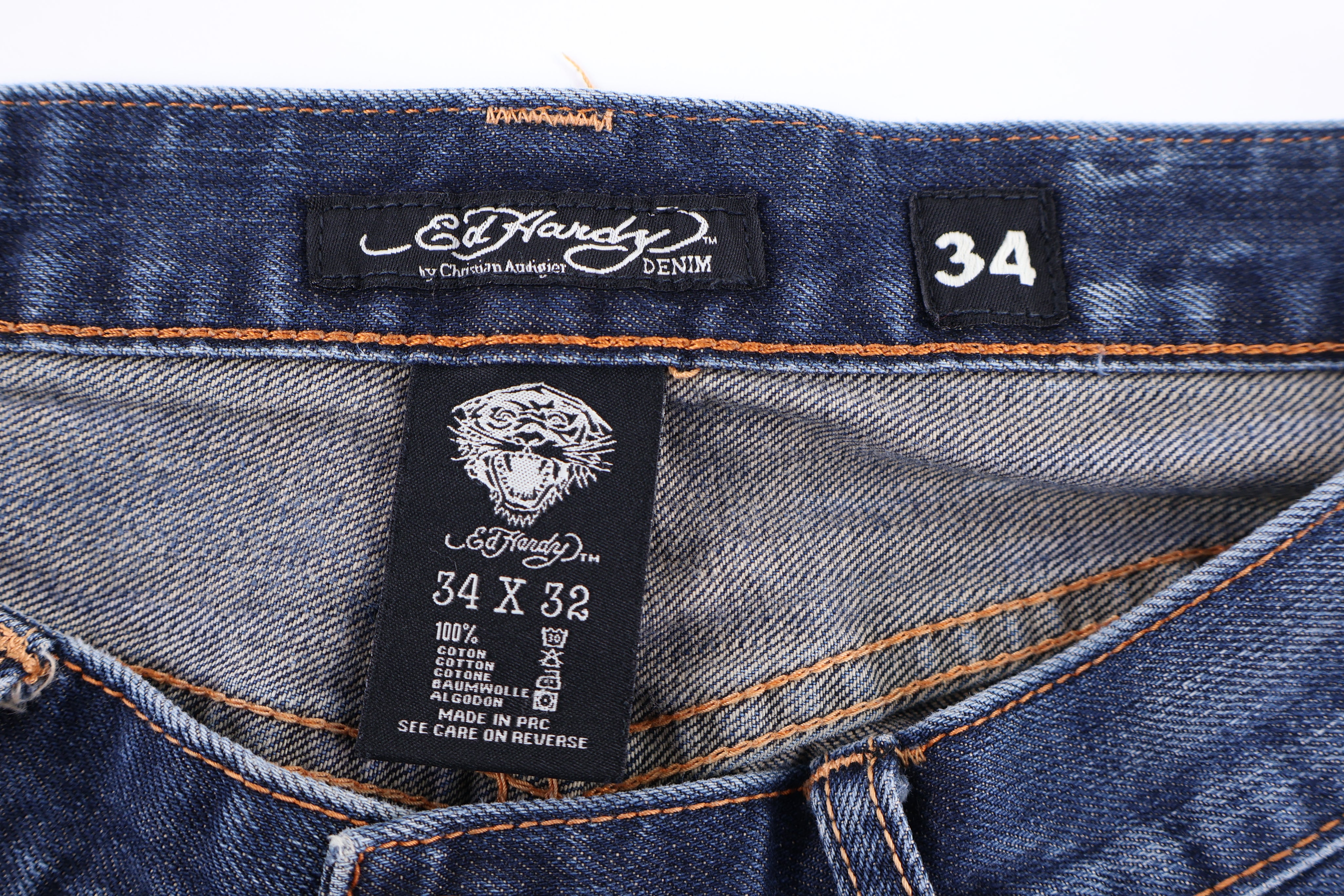 Ed Hardy Embroidered Denim Jeans