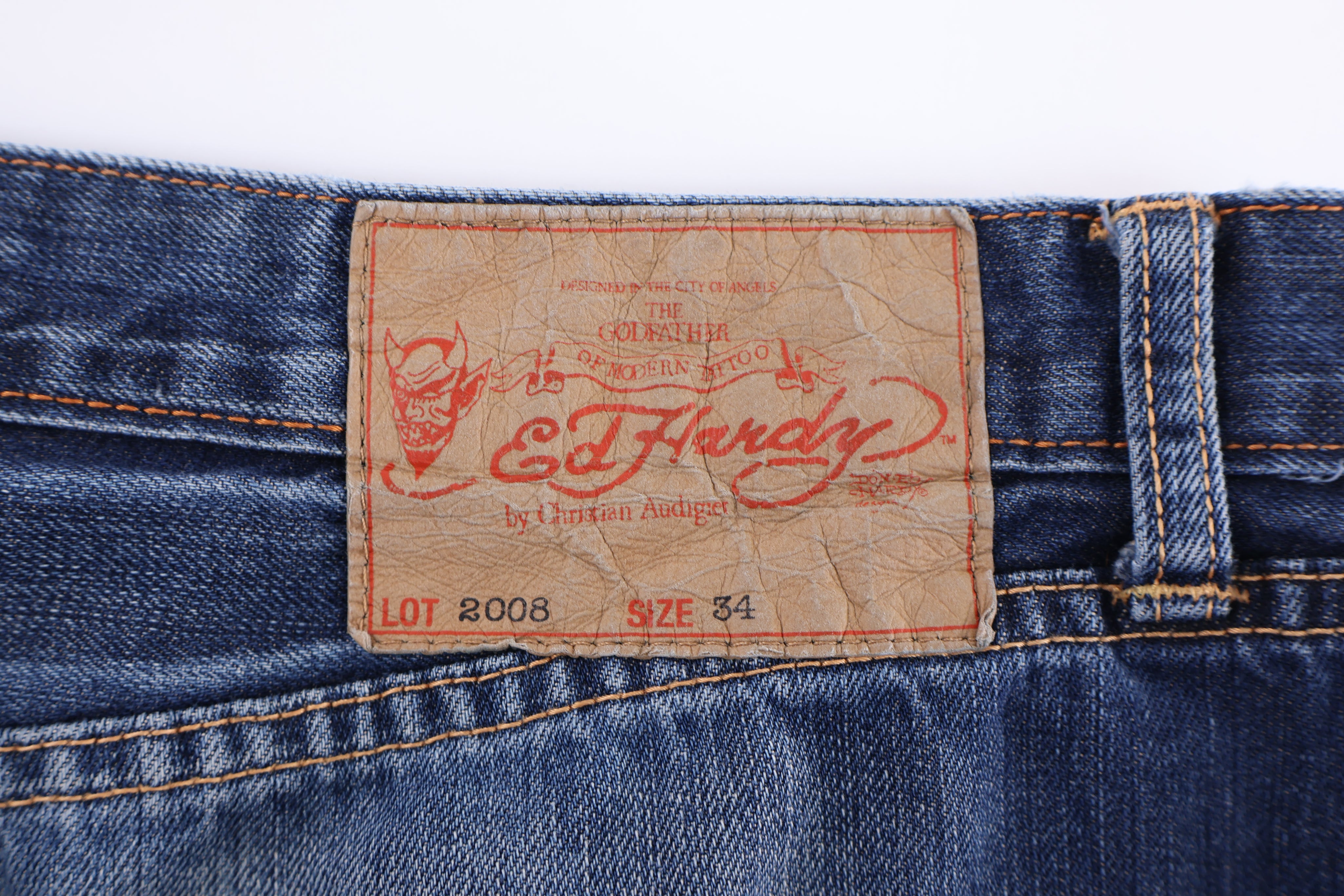 Ed Hardy Embroidered Denim Jeans