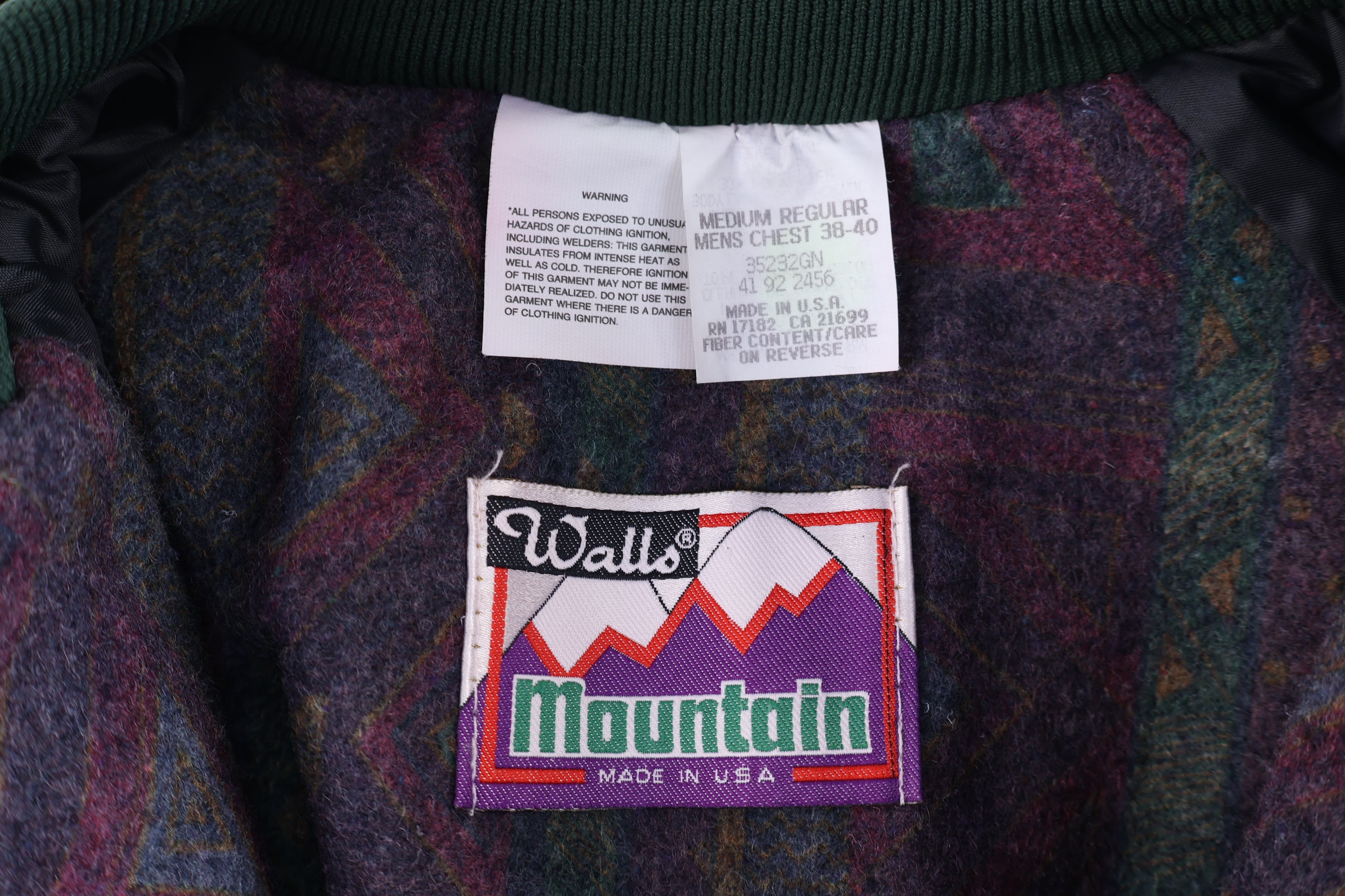 90's Wall's Mountain Green Full Zip Jacket