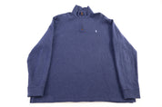 Polo Ralph Lauren Embroidered Logo Blue Quarter Zip Sweater