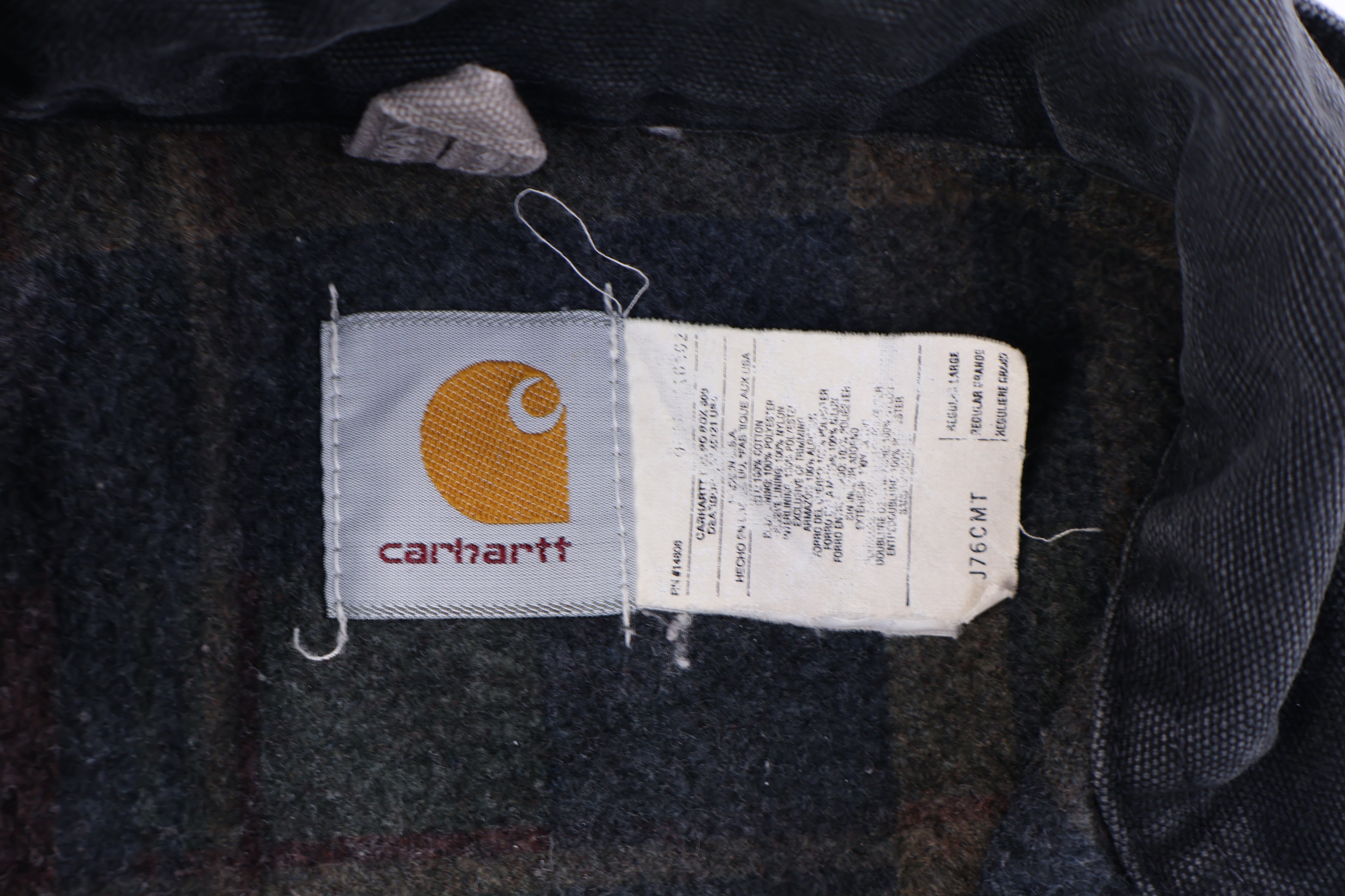 Carhartt Logo Patch Grey Blanket Lined Detroit Jacket