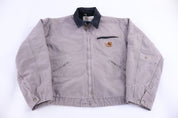 Carhartt Logo Patch Grey Blanket Lined Detroit Jacket
