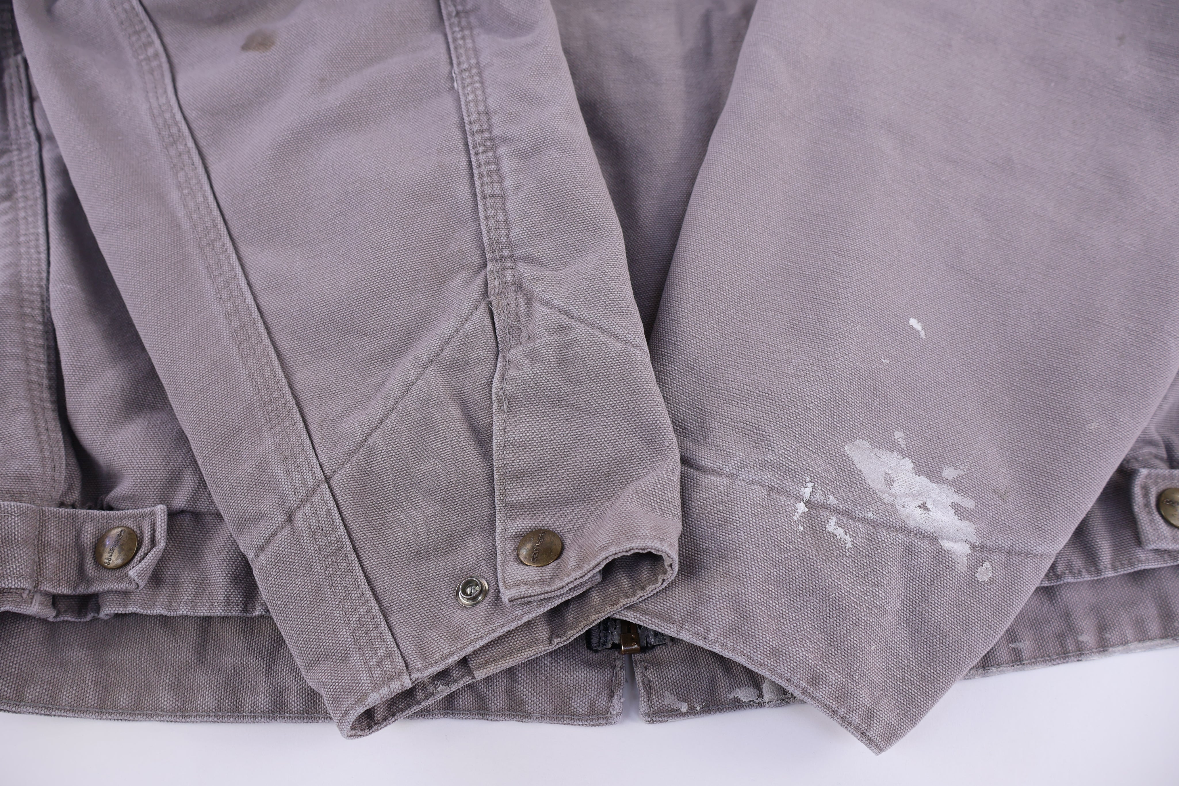 Carhartt Logo Patch Grey Blanket Lined Detroit Jacket