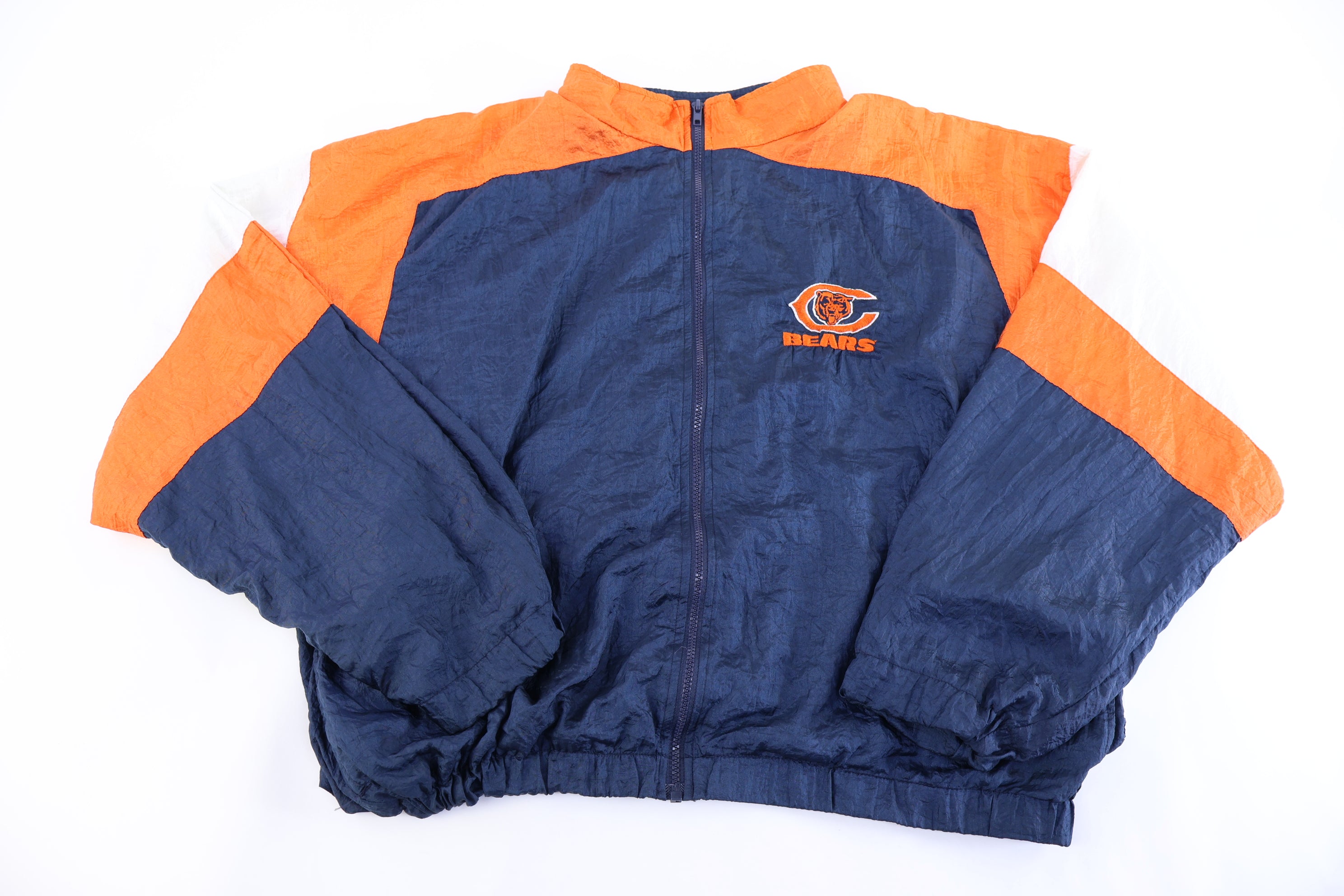 90's Chicago Bears Football Full Zip Windbreaker