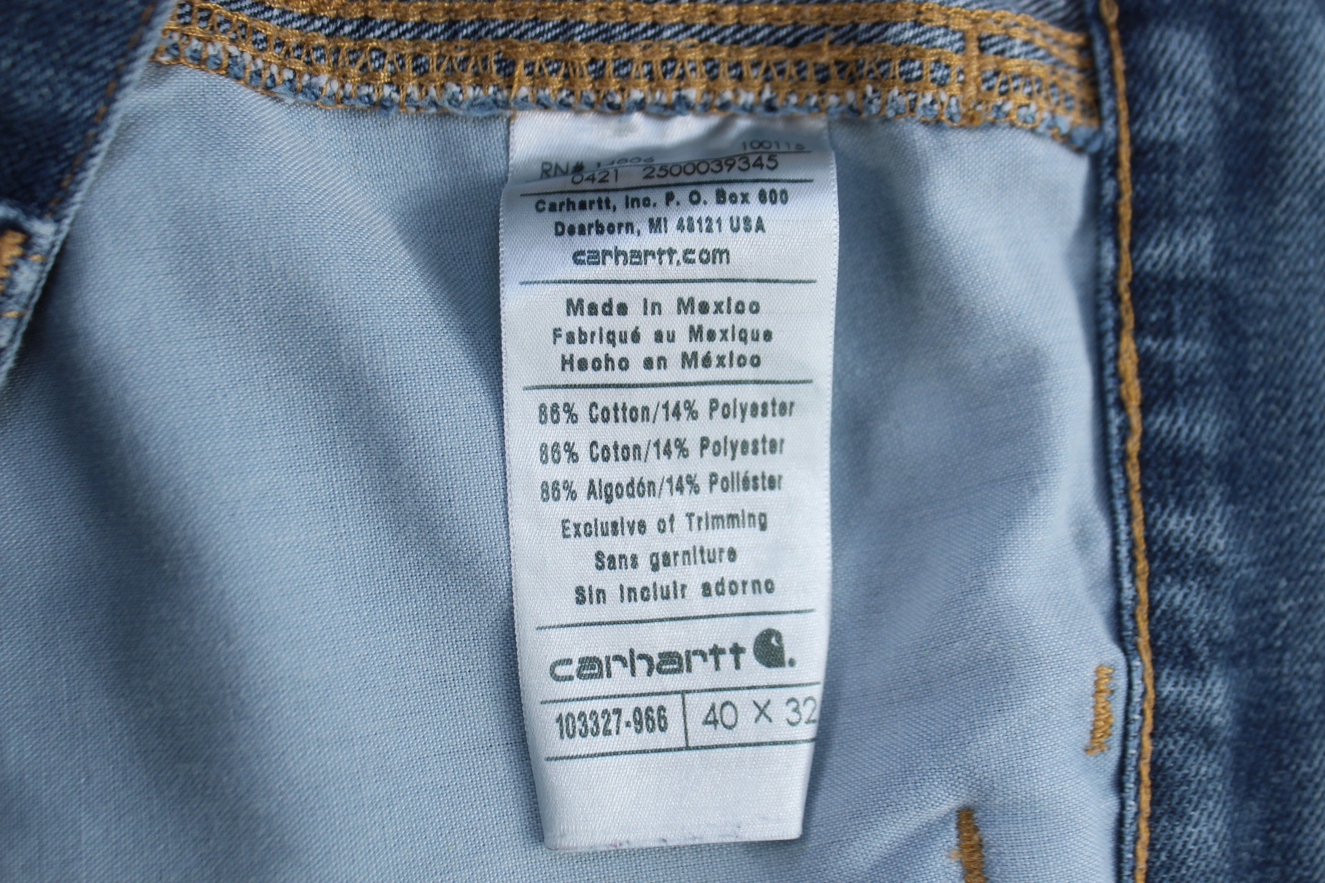 Carhartt Logo Patch Denim Relaxed Fit Jeans