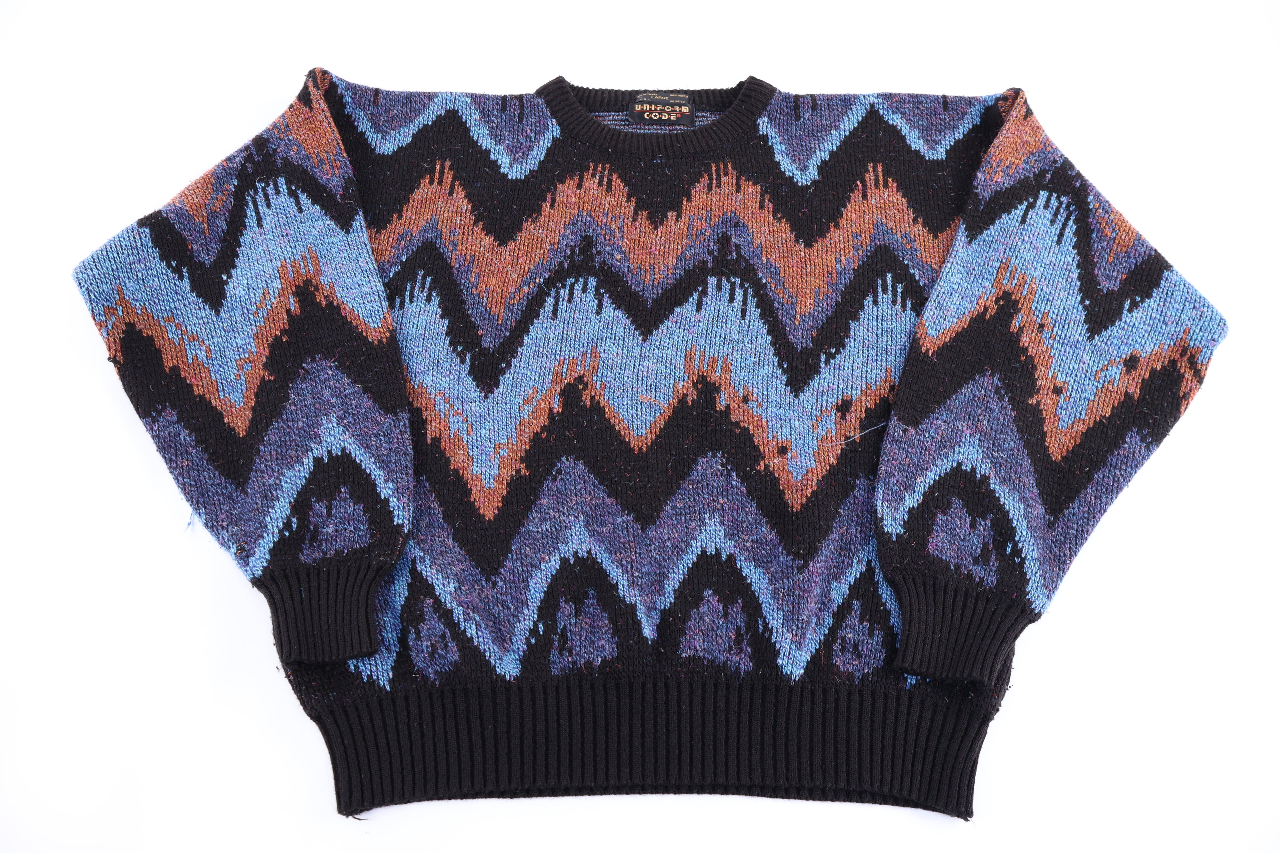 80's Uniform Code Multicolor Knit Sweater