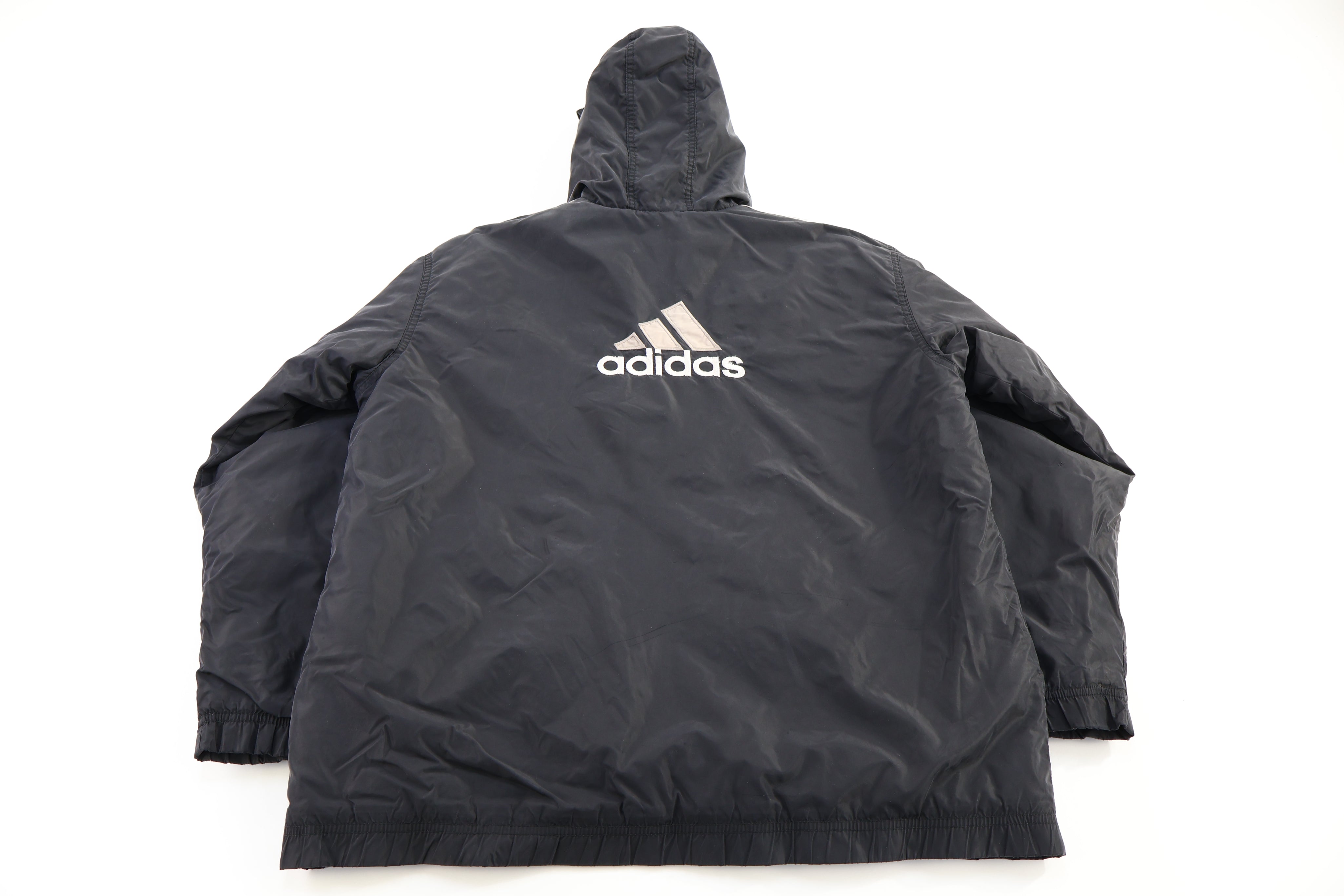 90's Adidas Embroidered Logo Black & White Full Zip Jacket