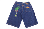 Y2K Miskeen Dark Wash Denim Shorts