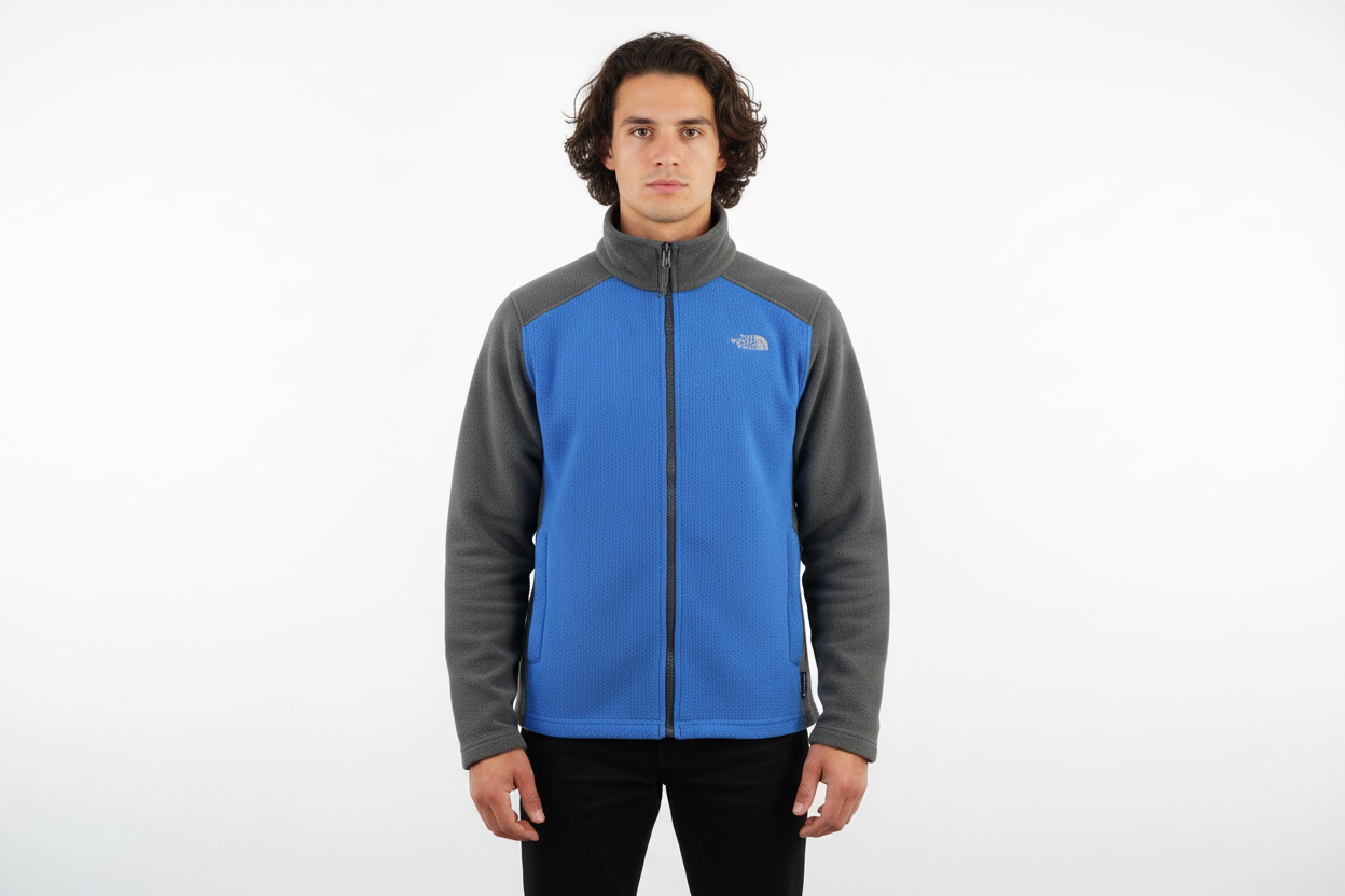 The North Face Embroidered Logo Grey & Blue Full Zip Jacket