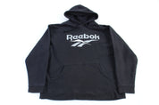 Vintage Reebok Embroidered Logo Black Pullover Hoodie