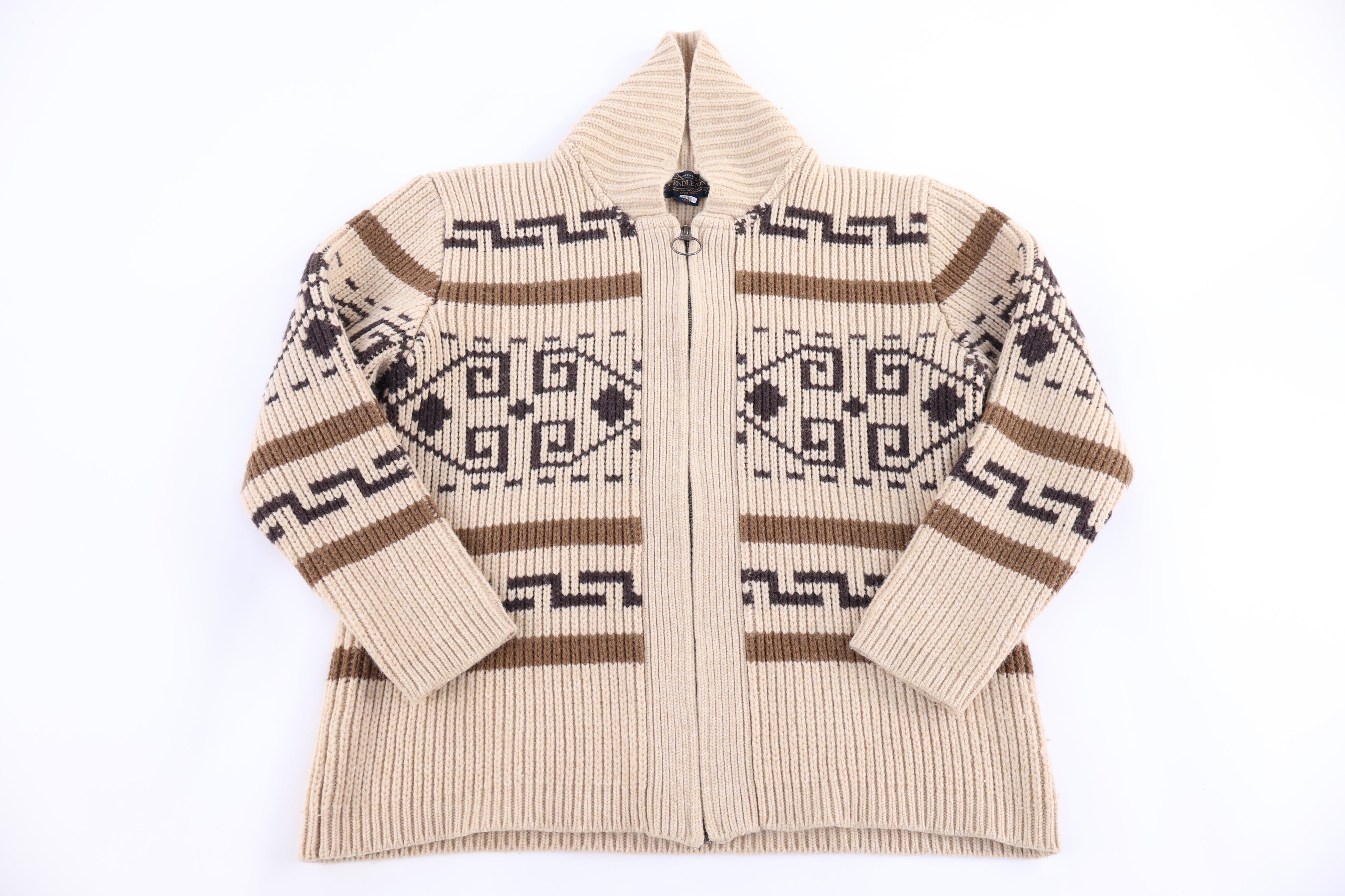 Women's Vintage Pendleton Aztec Pattern Full Zip Sweater