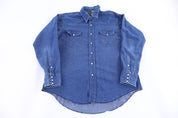 Vintage Wrangler Blue LS Button Down