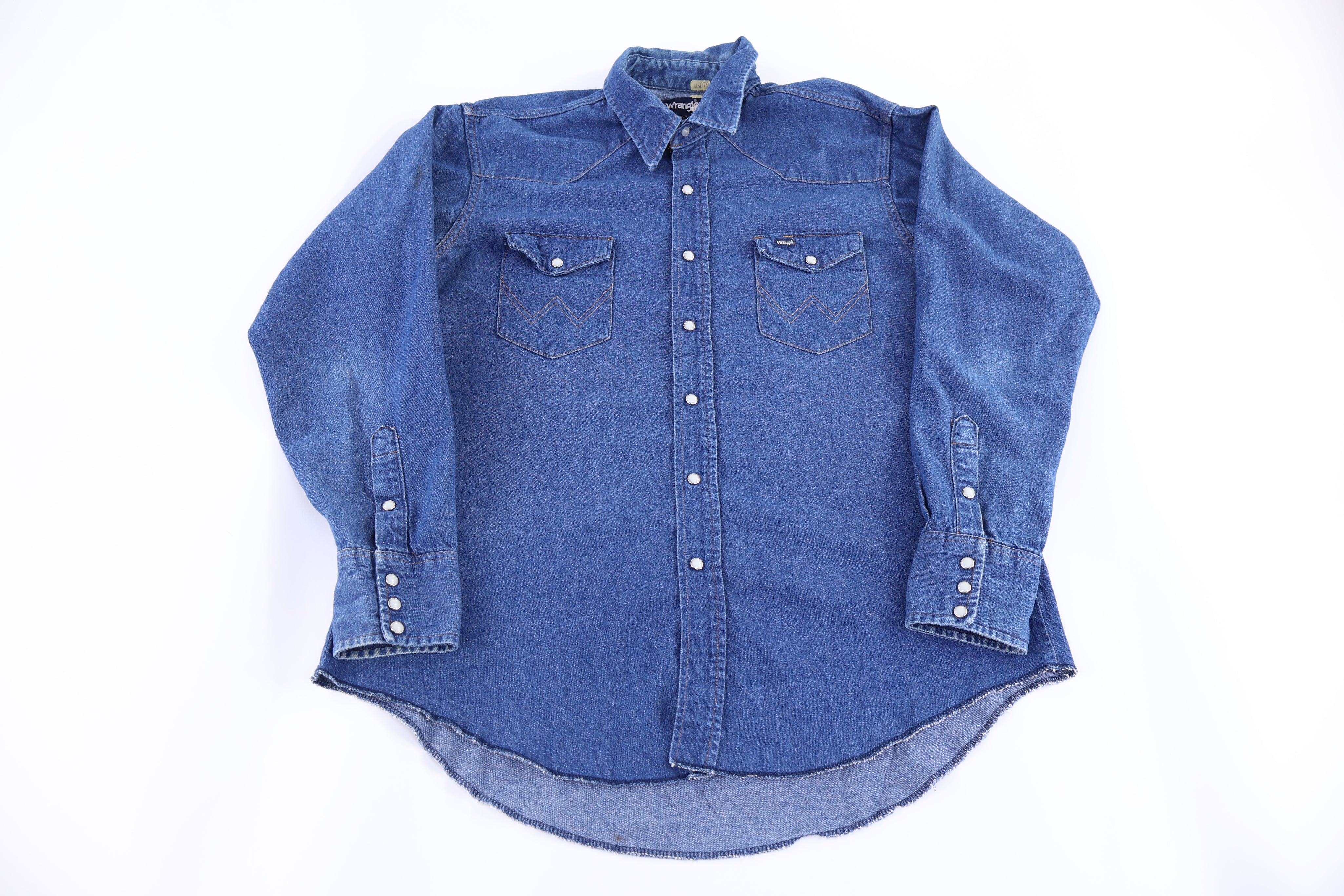 Vintage Wrangler Blue LS Button Down