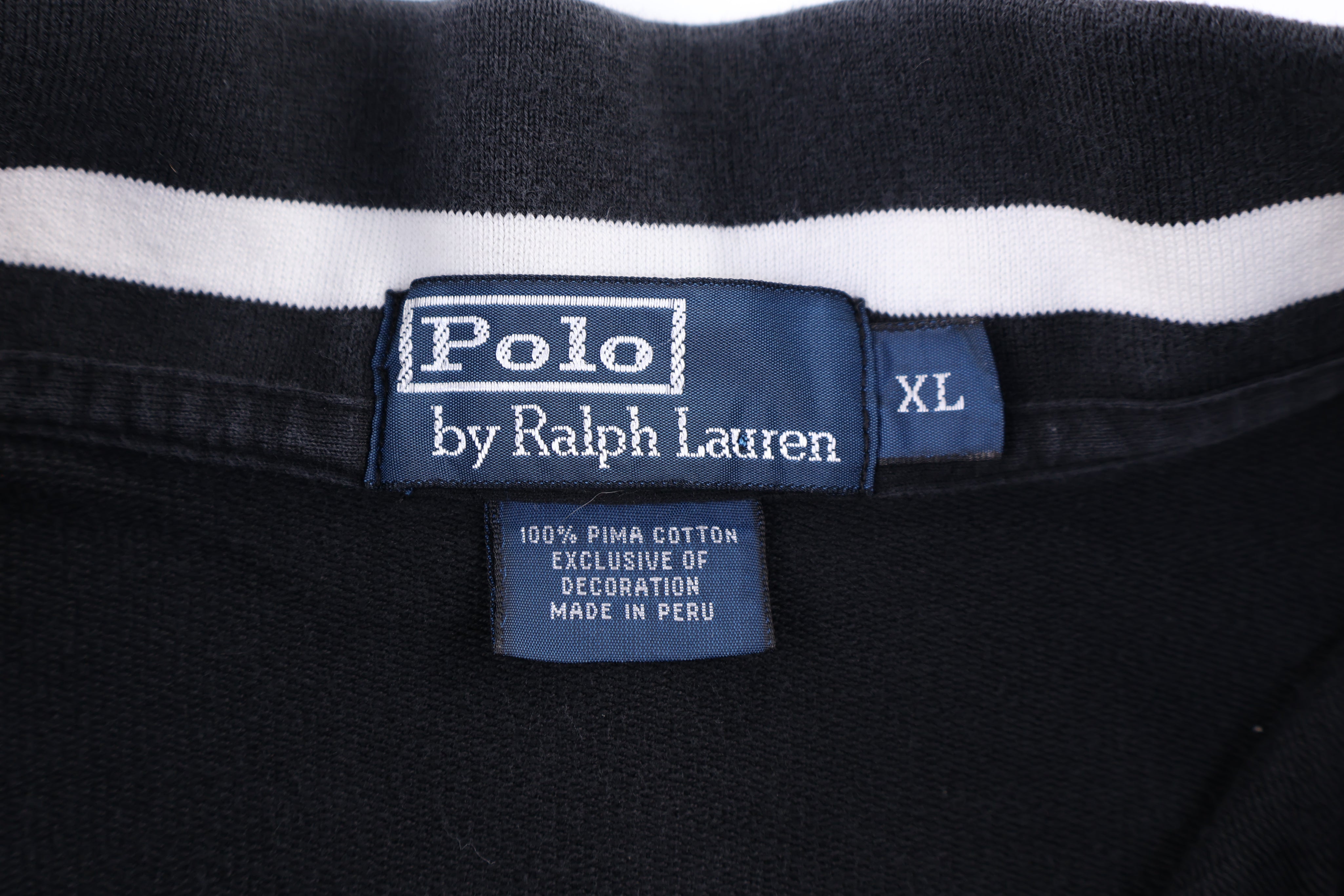 Polo by Ralph Lauren Embroidered Logo Black Quarter Zip Sweater