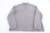 Polo by Ralph Lauren Embroidered Logo Grey Quarter Zip Sweater