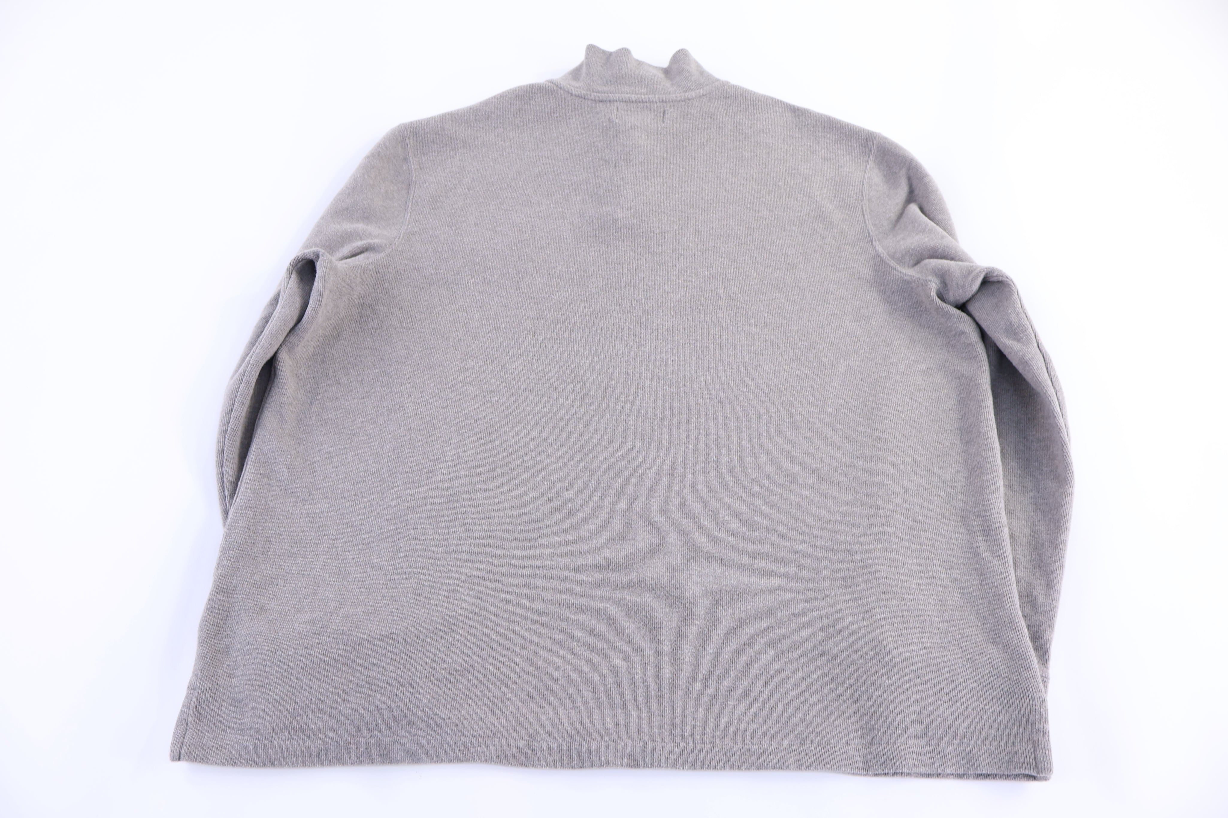 Polo by Ralph Lauren Embroidered Logo Grey Quarter Zip Sweater