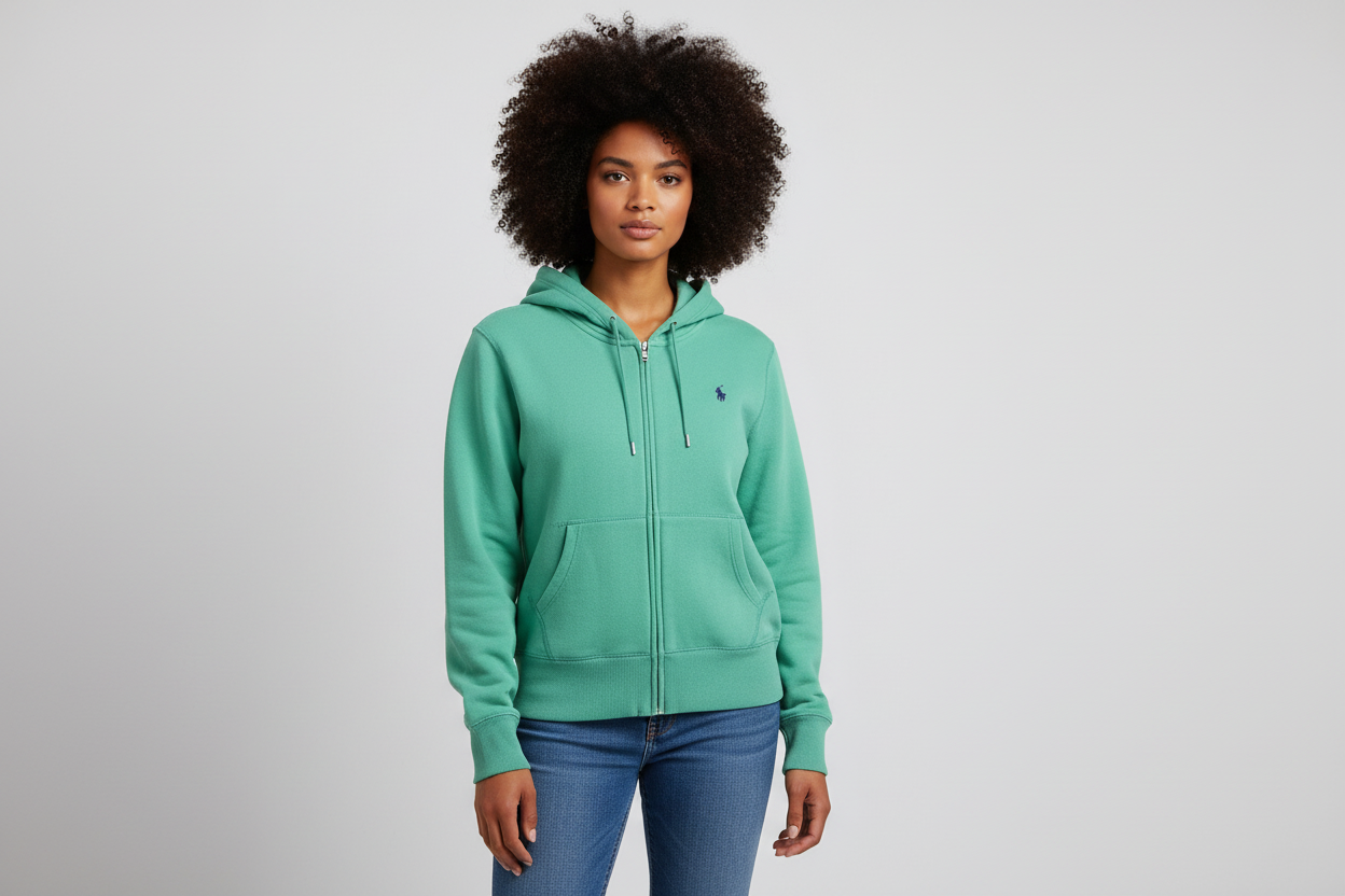 Women's Polo Ralph Lauren Green Full Zip Hoodie