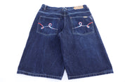 Lifted Research Group Dark Wash Denim Shorts
