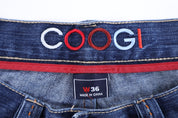 Coogi Embroidered Dark Wash Denim Shorts