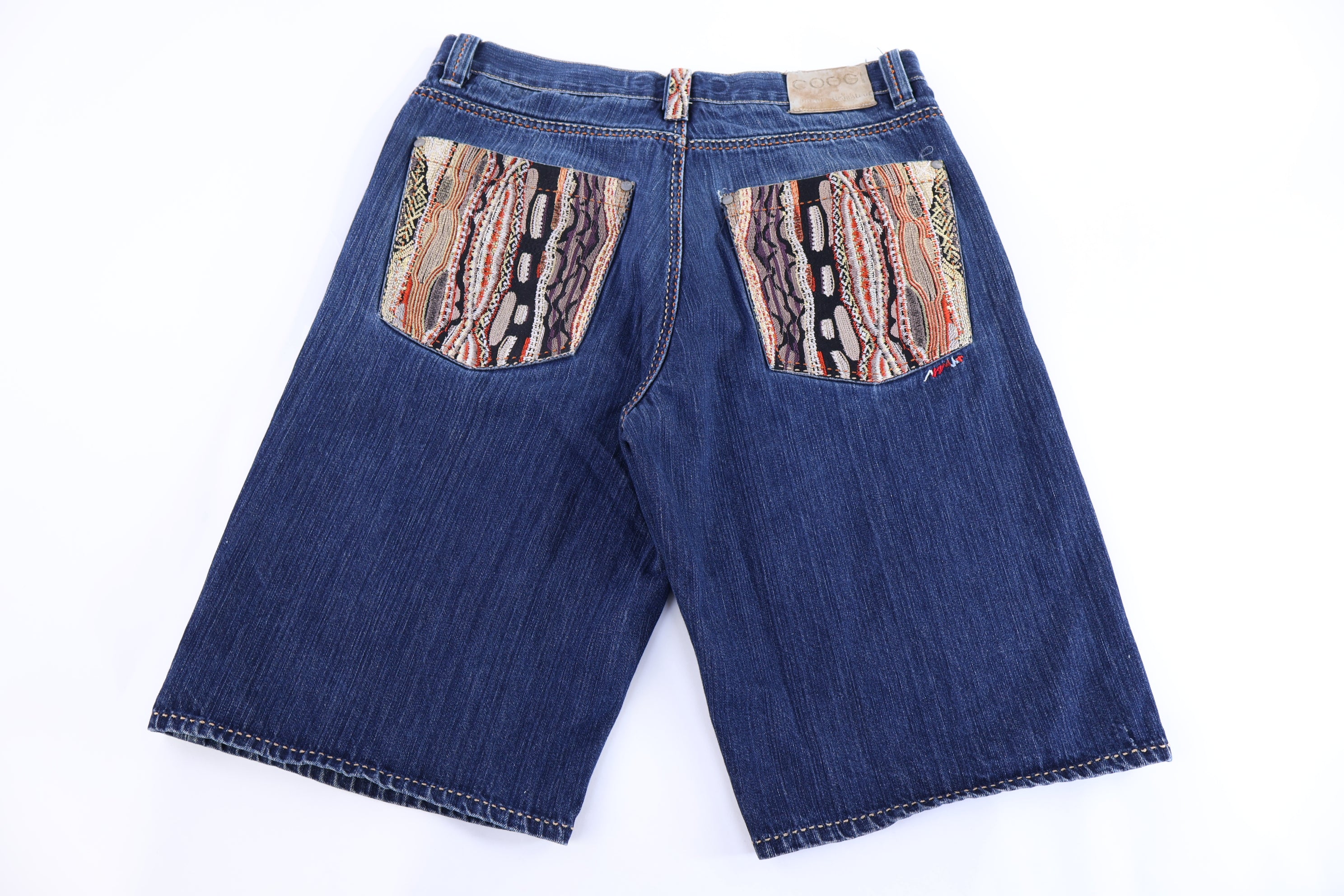 Coogi Embroidered Dark Wash Denim Shorts